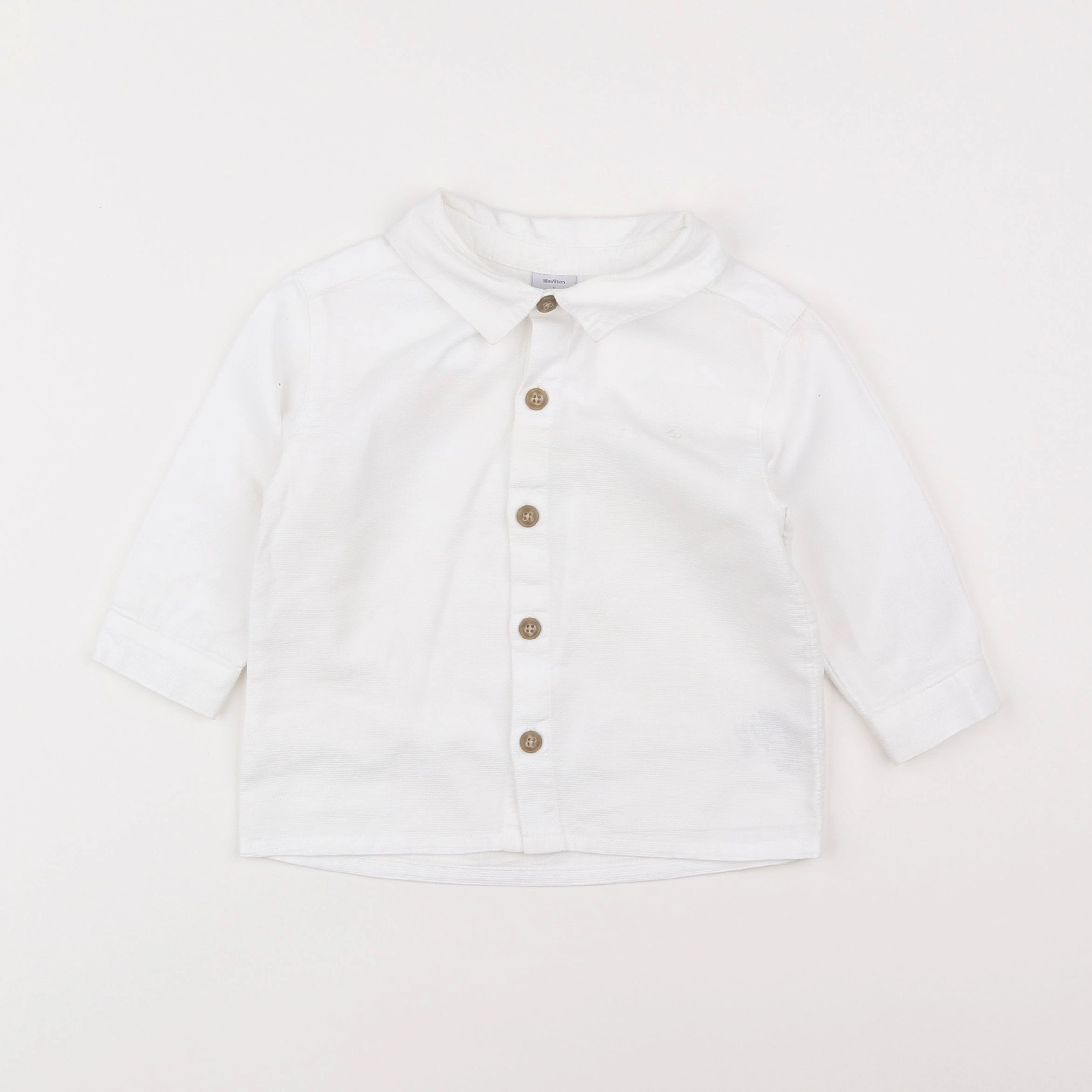 Petit Bateau - chemise blanc - 18 mois