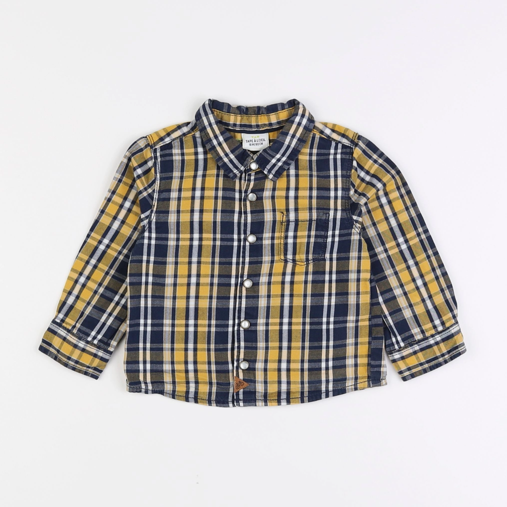 Tape à l'oeil - chemise bleu, jaune - 18 mois
