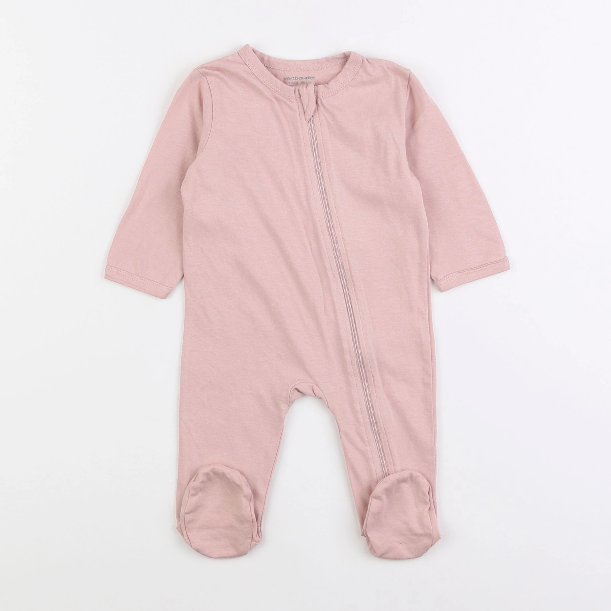 Vertbaudet - pyjama coton rose - 3 mois