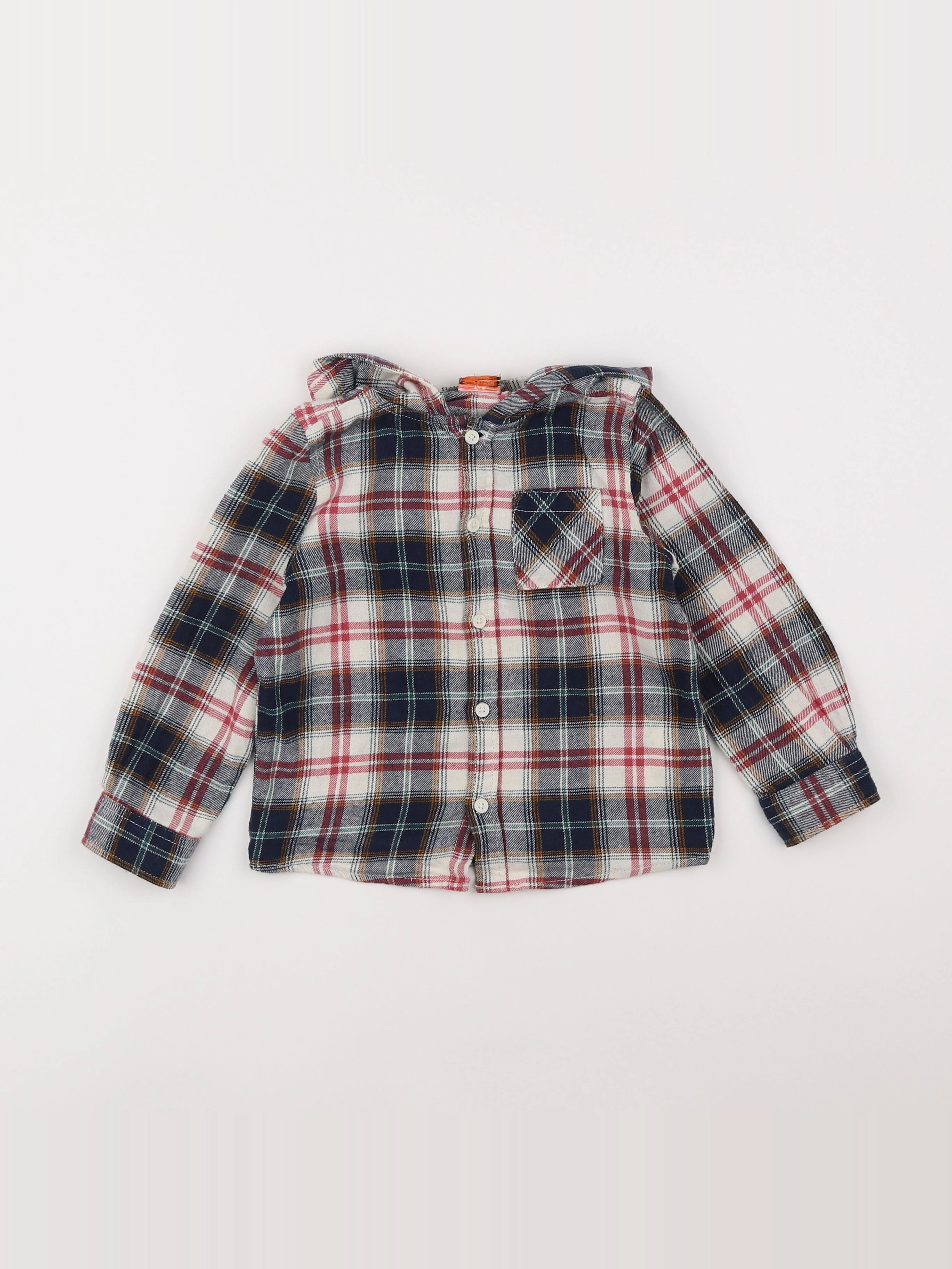 Tape à l'oeil - chemise bleu, rouge - 3 ans
