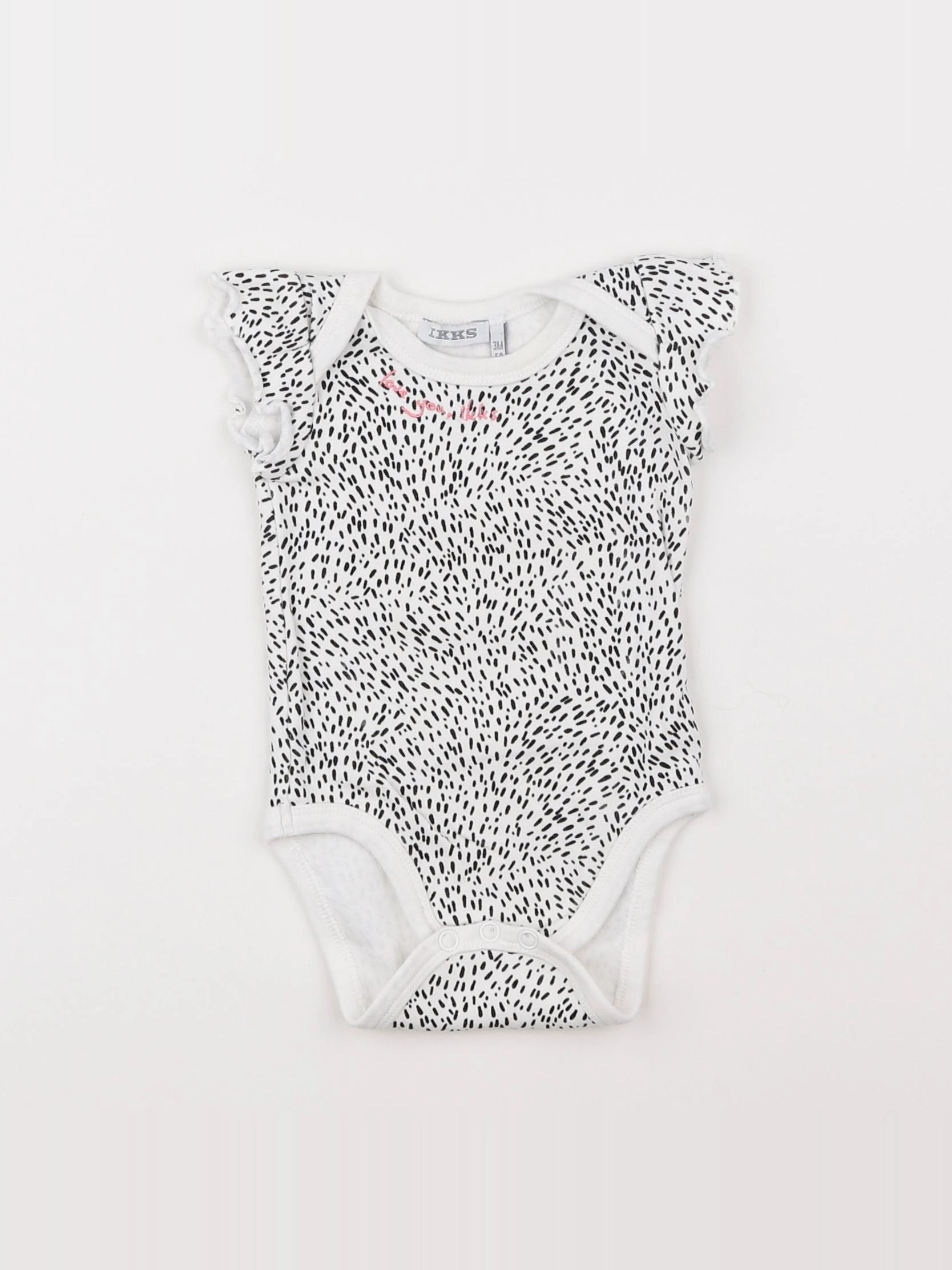 IKKS - body blanc, noir - 3 mois