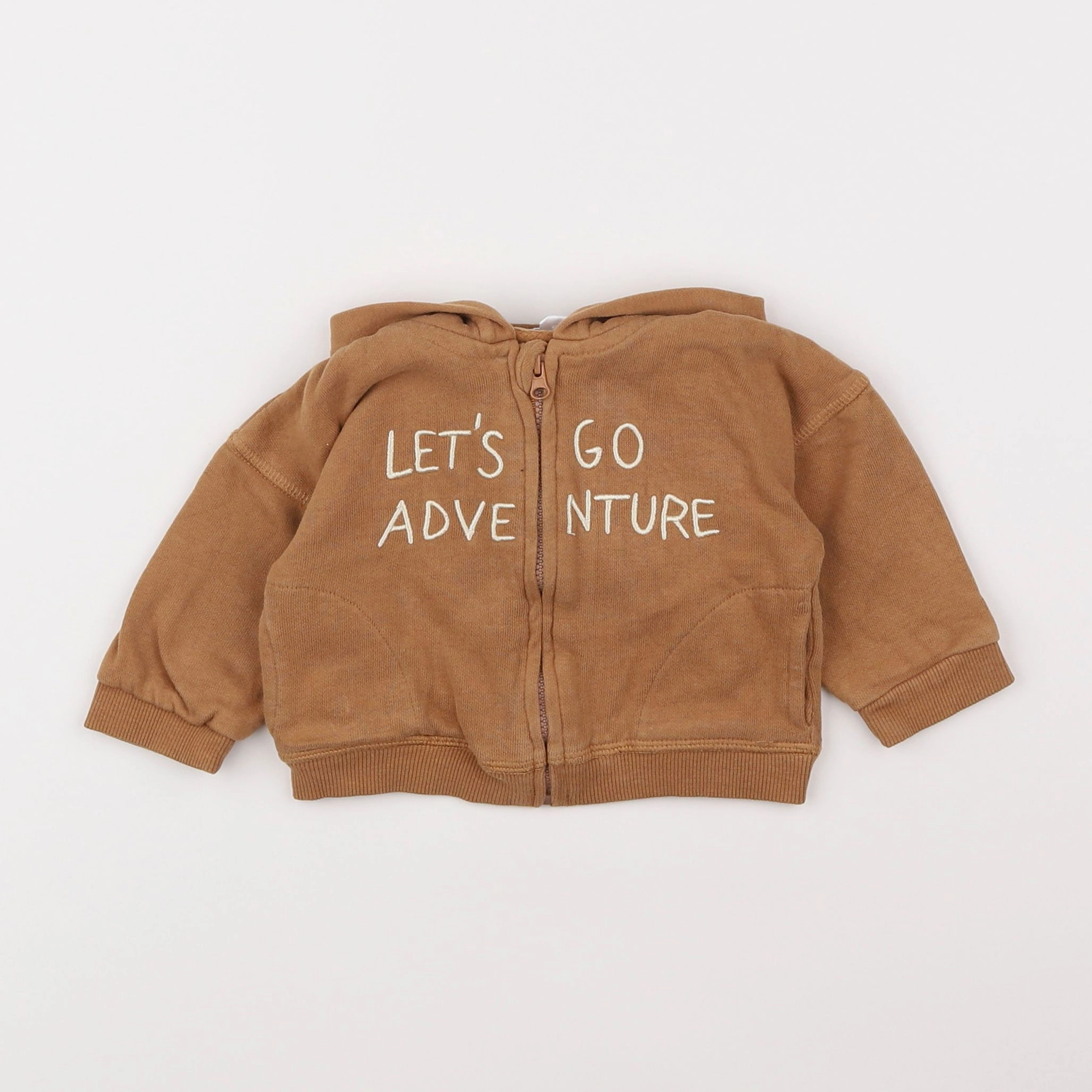 Vertbaudet - sweat marron - 6 mois