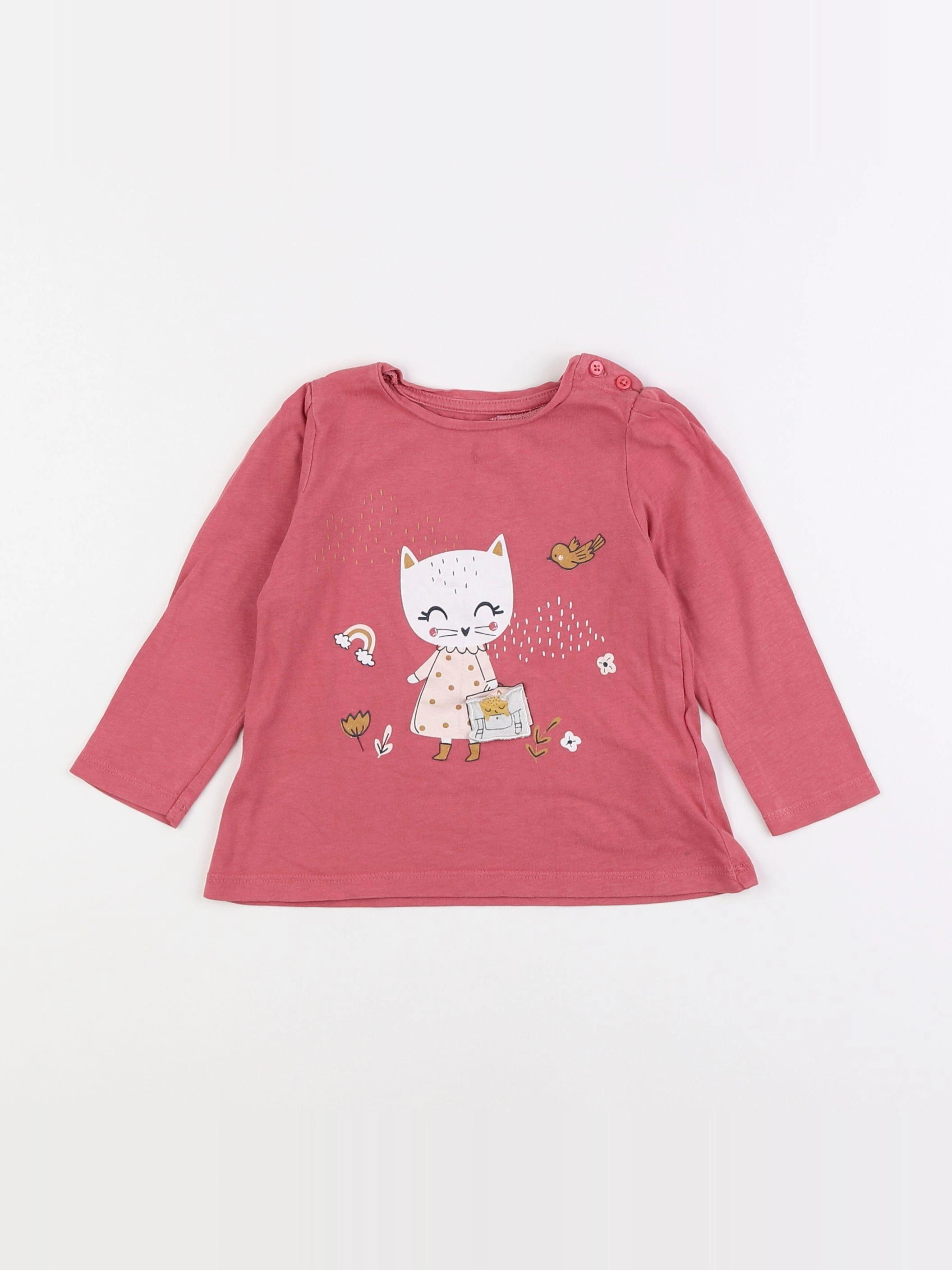 Vertbaudet - tee-shirt rose - 18 mois