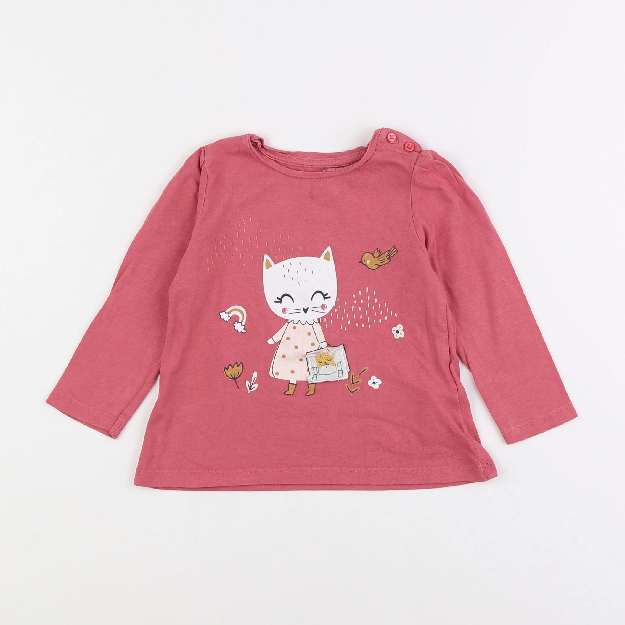 Vertbaudet - tee-shirt rose - 18 mois