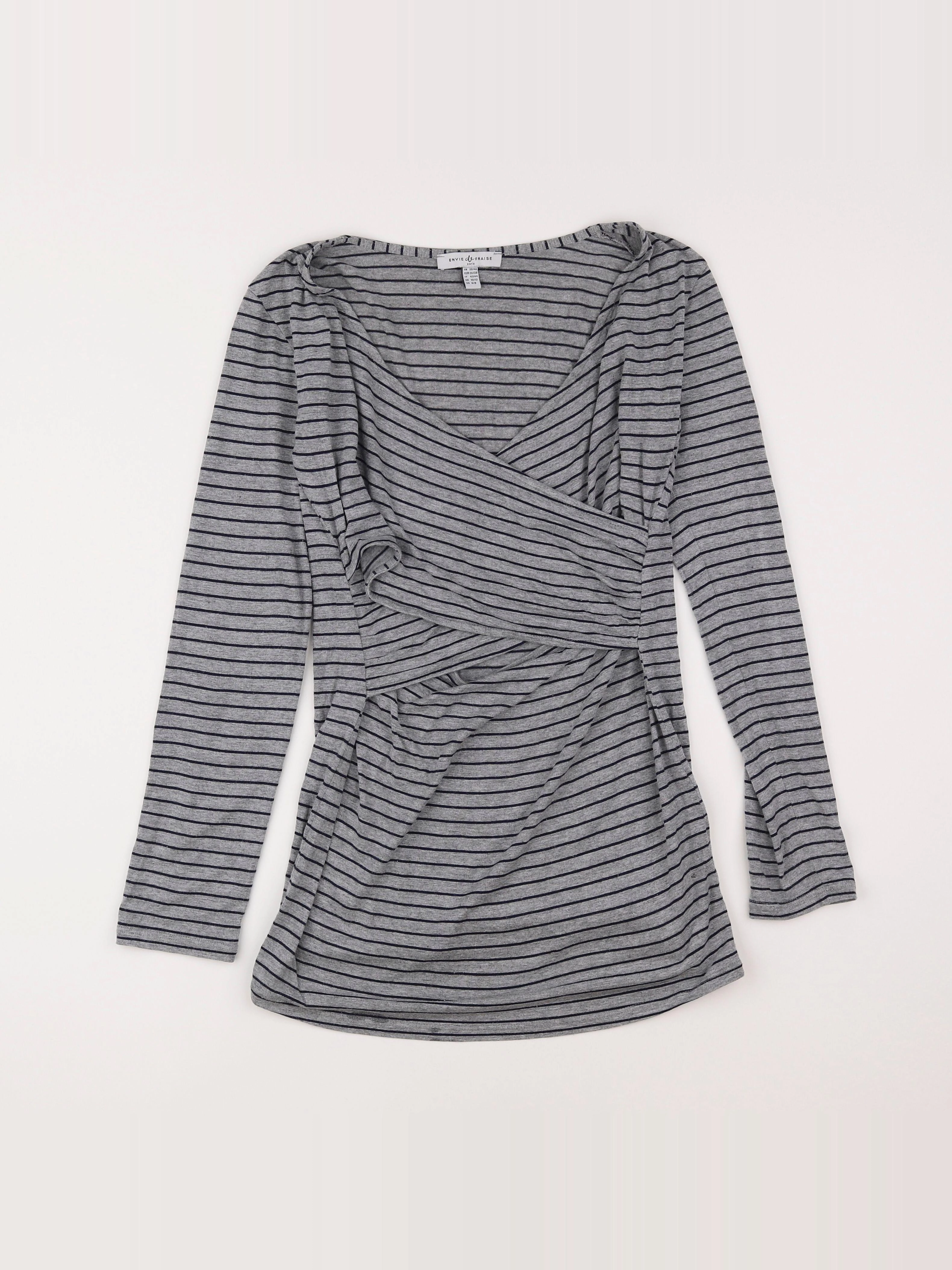 Envie de fraise - tee-shirt grossesse, allaitement gris - 38 à 40