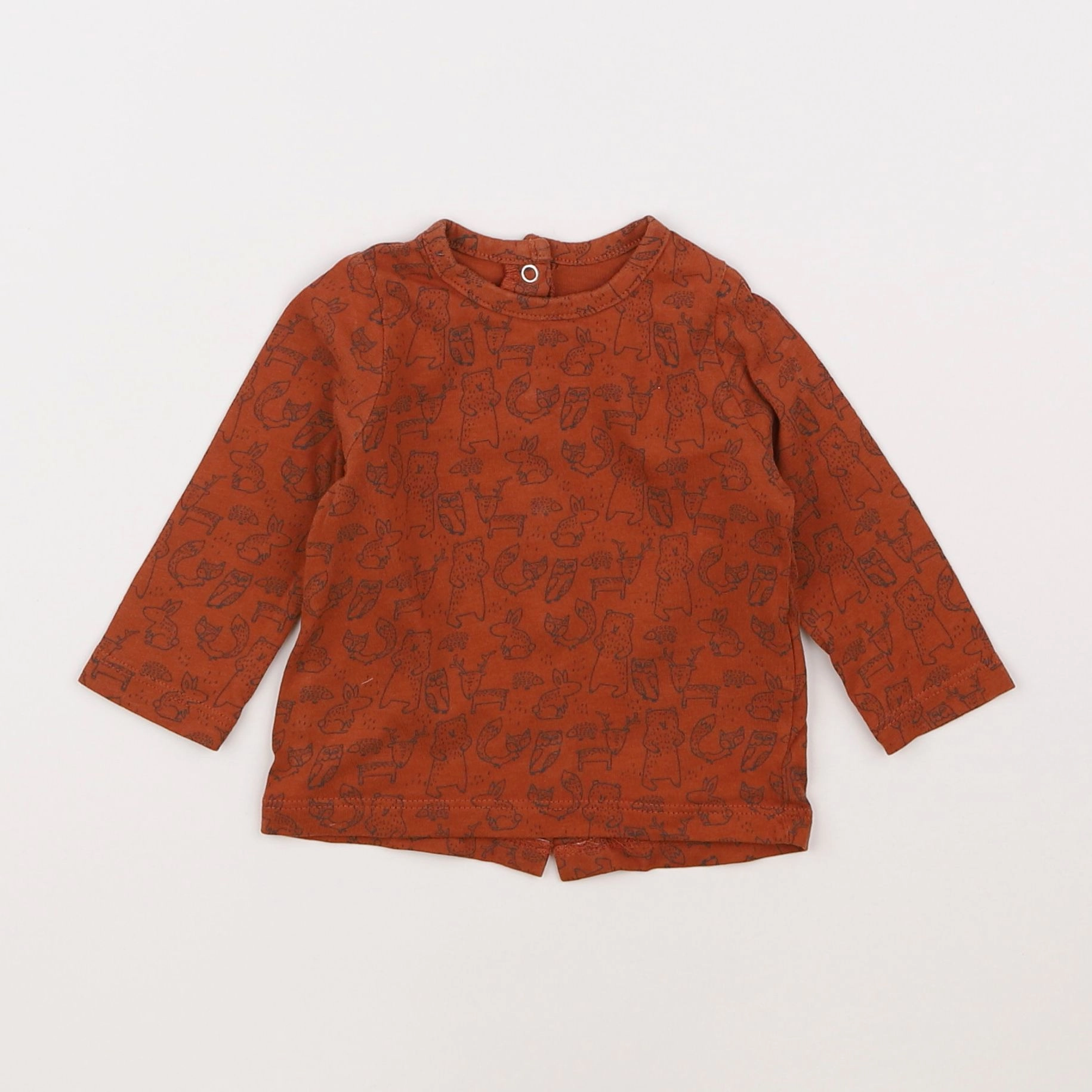 Vertbaudet - tee-shirt marron - 3 mois