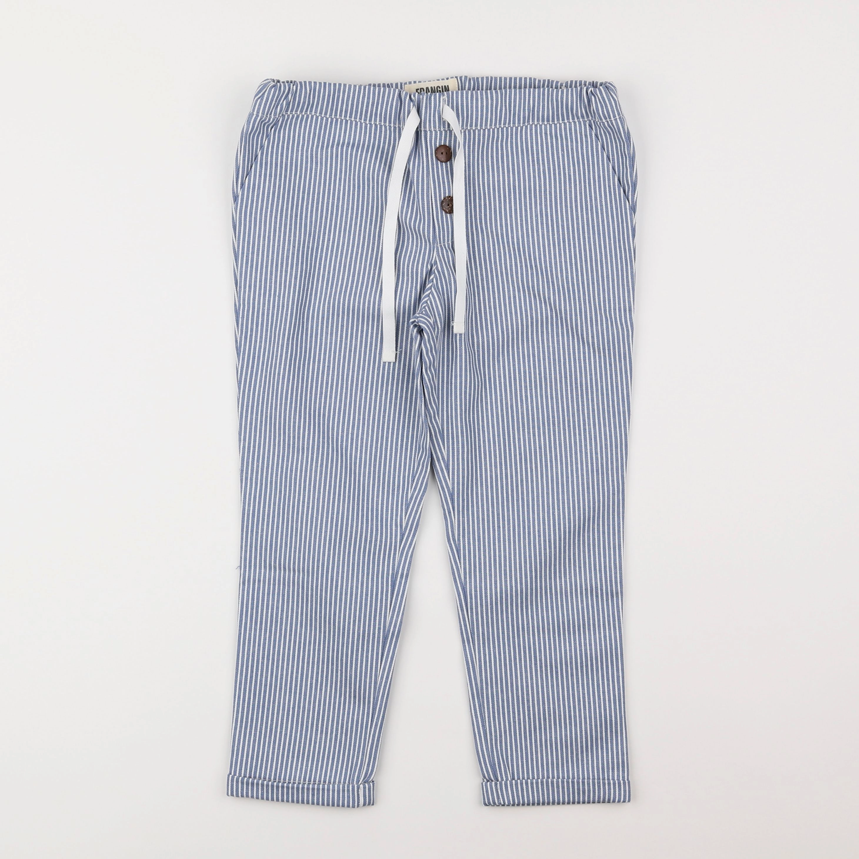 Frangin Frangine - pantalon bleu, blanc - 6 ans