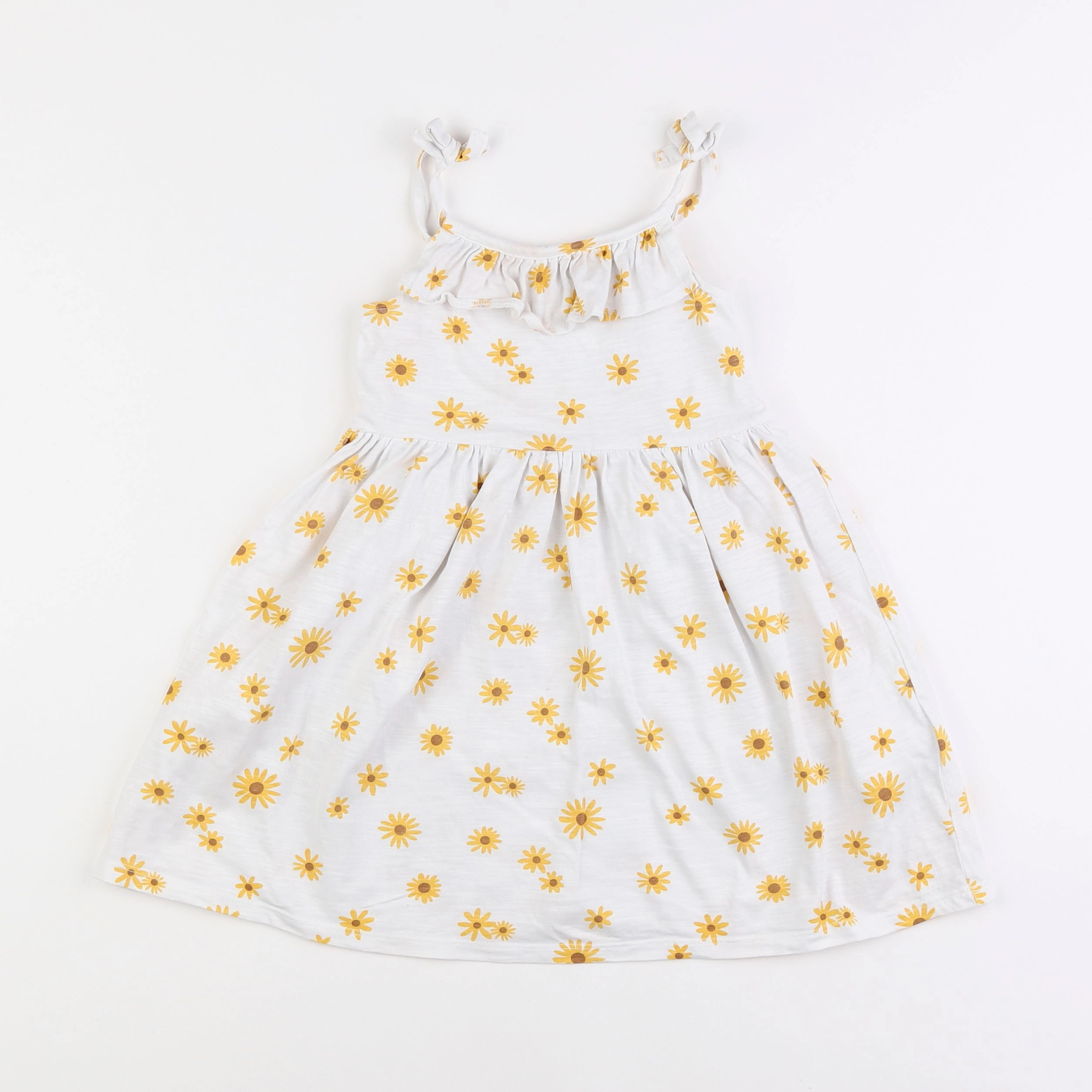 Vertbaudet - robe blanc, jaune - 4 ans