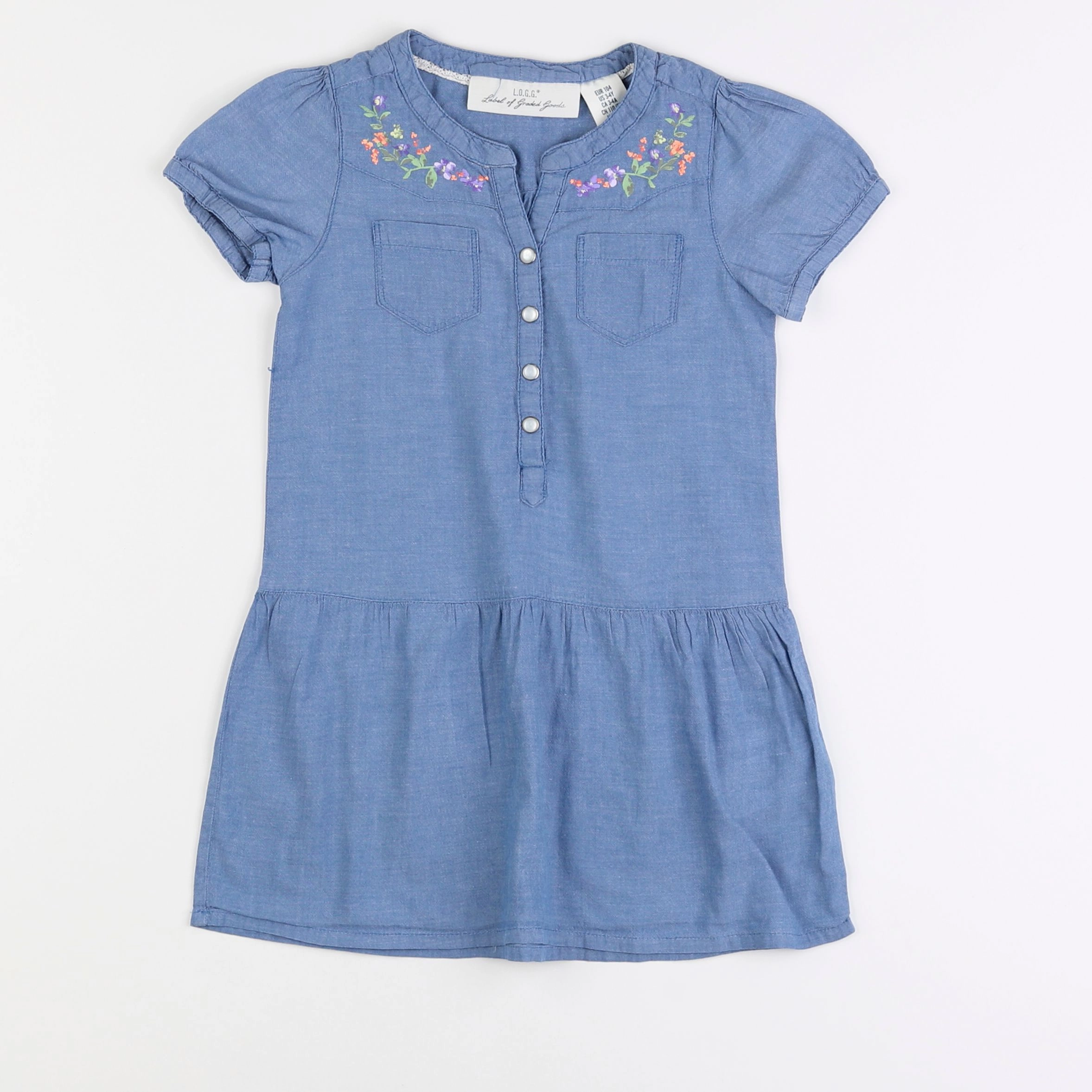 H&M - robe bleu - 3/4 ans