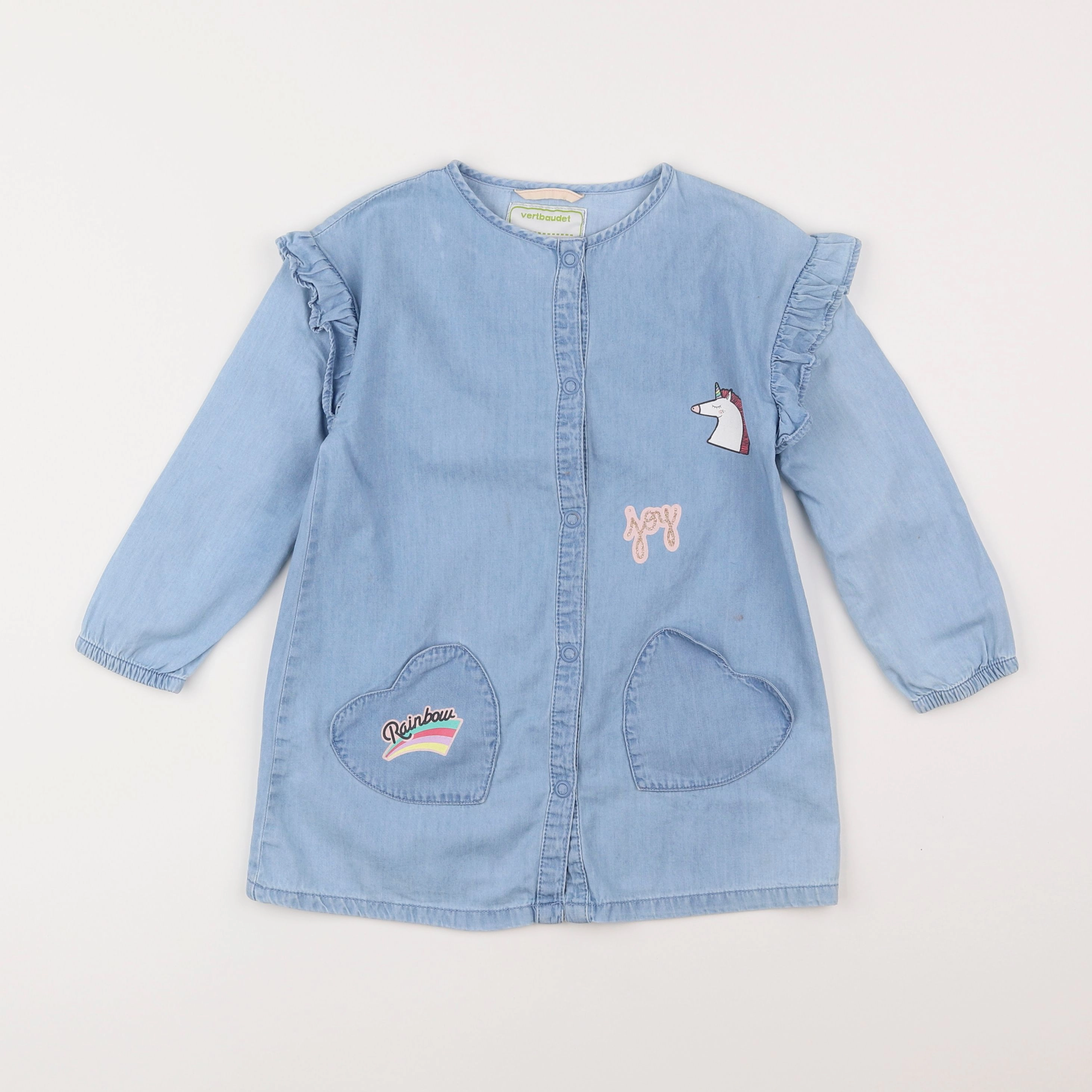 Vertbaudet - blouse bleu - 4 ans