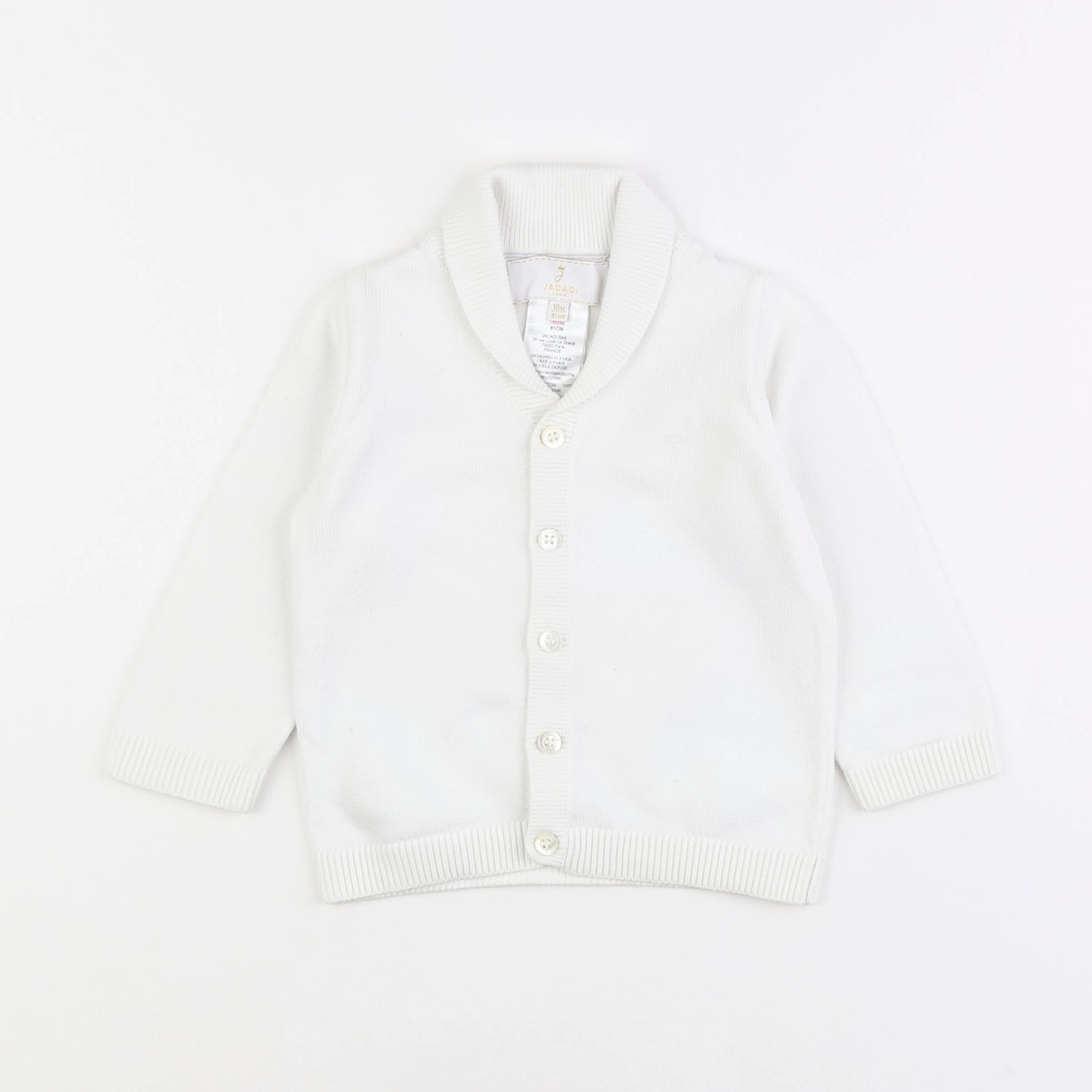 Jacadi - gilet blanc - 18 mois