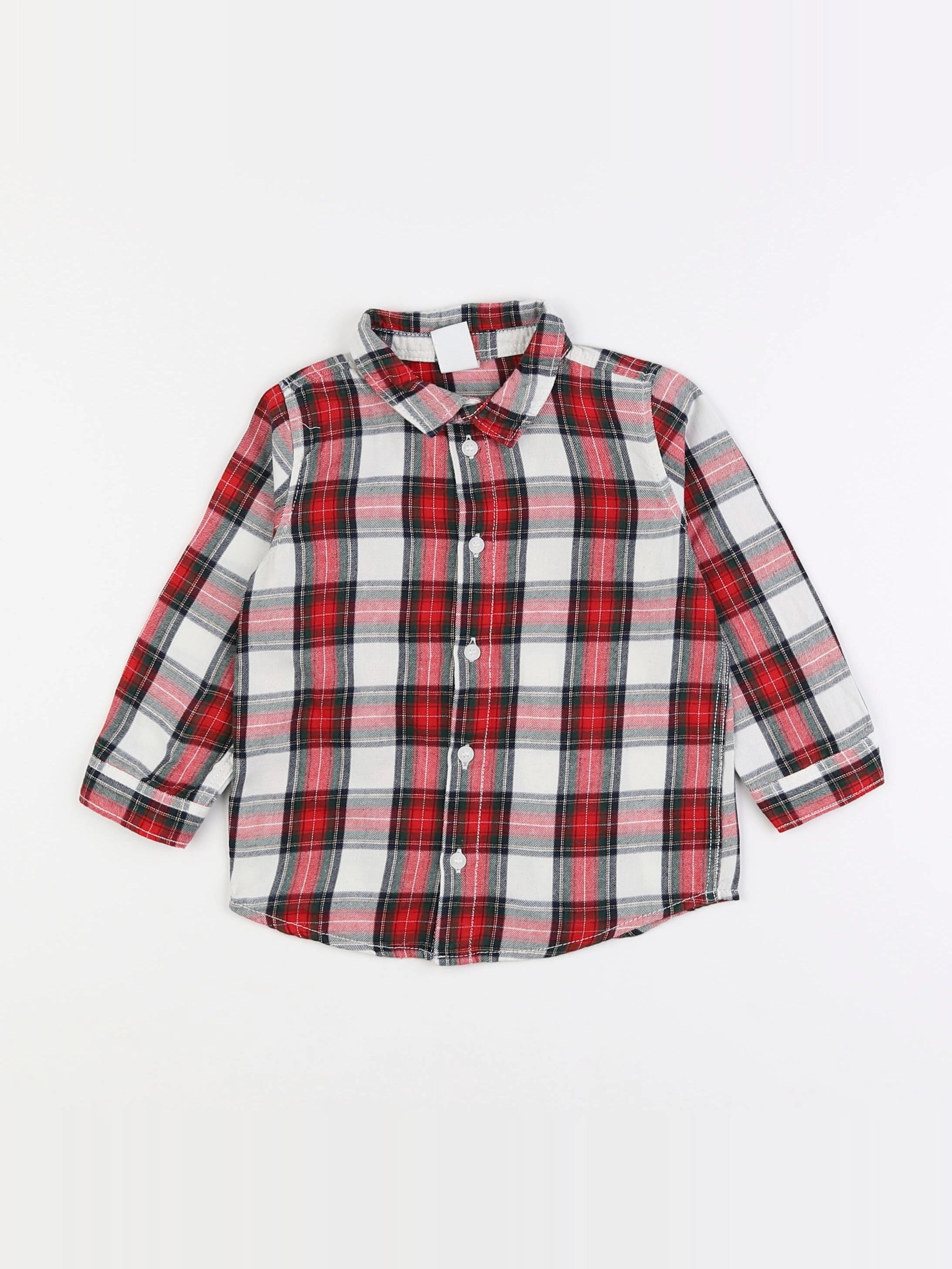 H&M - chemise rouge - 12/18 mois
