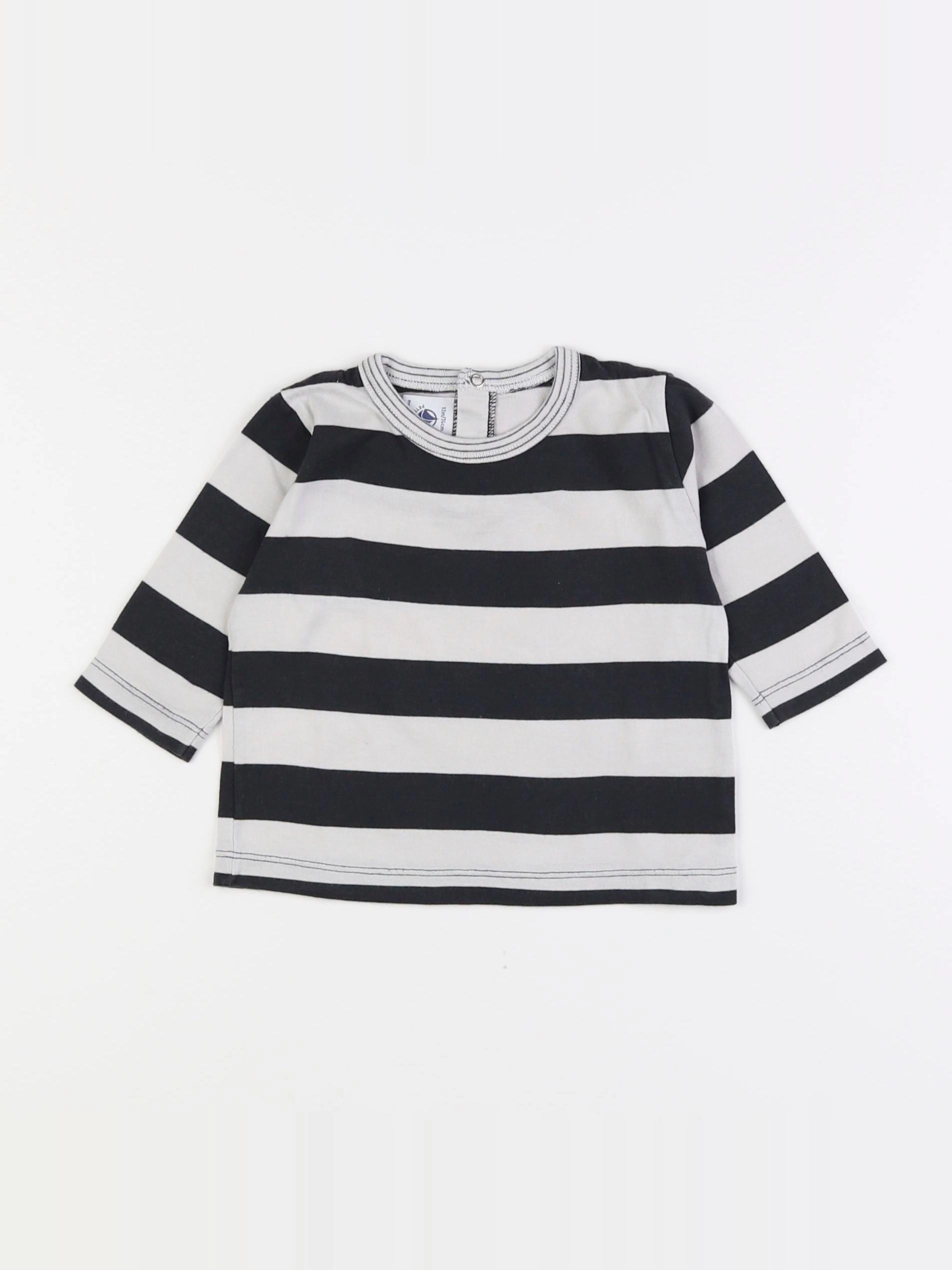 Petit Bateau - tee-shirt gris - 12 mois