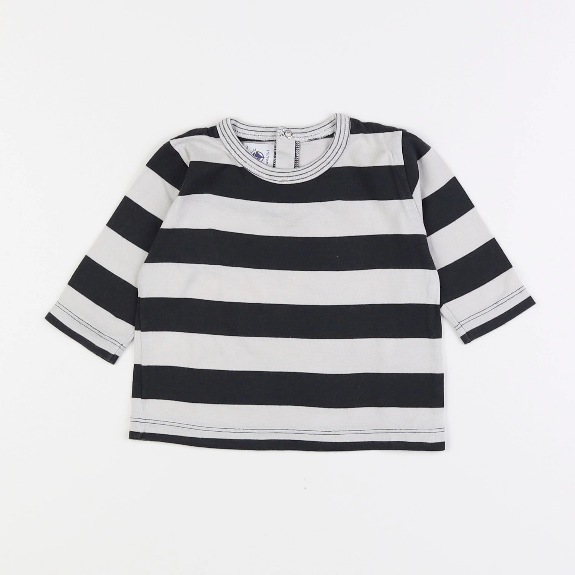 Petit Bateau - tee-shirt gris - 12 mois