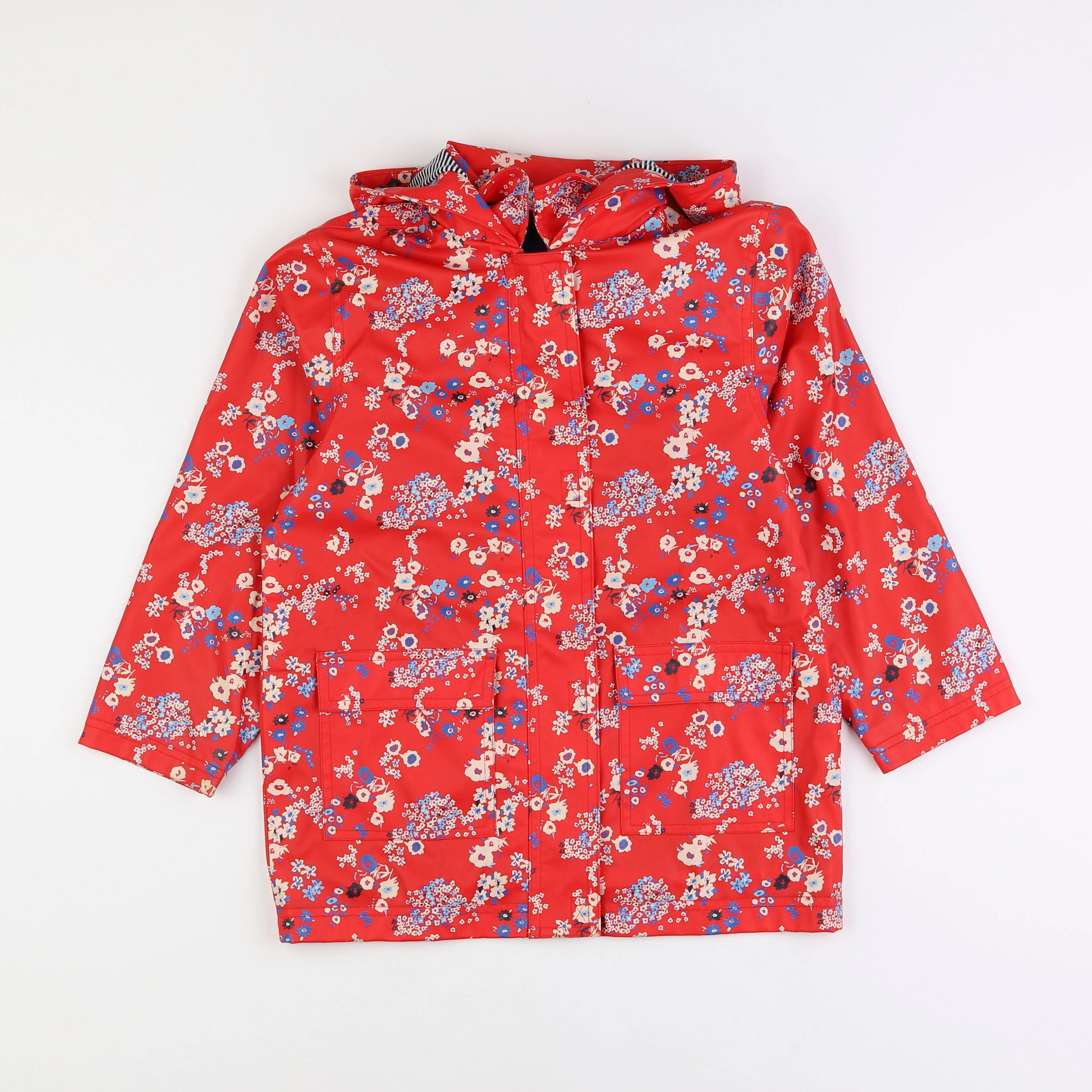 Petit Bateau - imperméable rouge - 8 ans