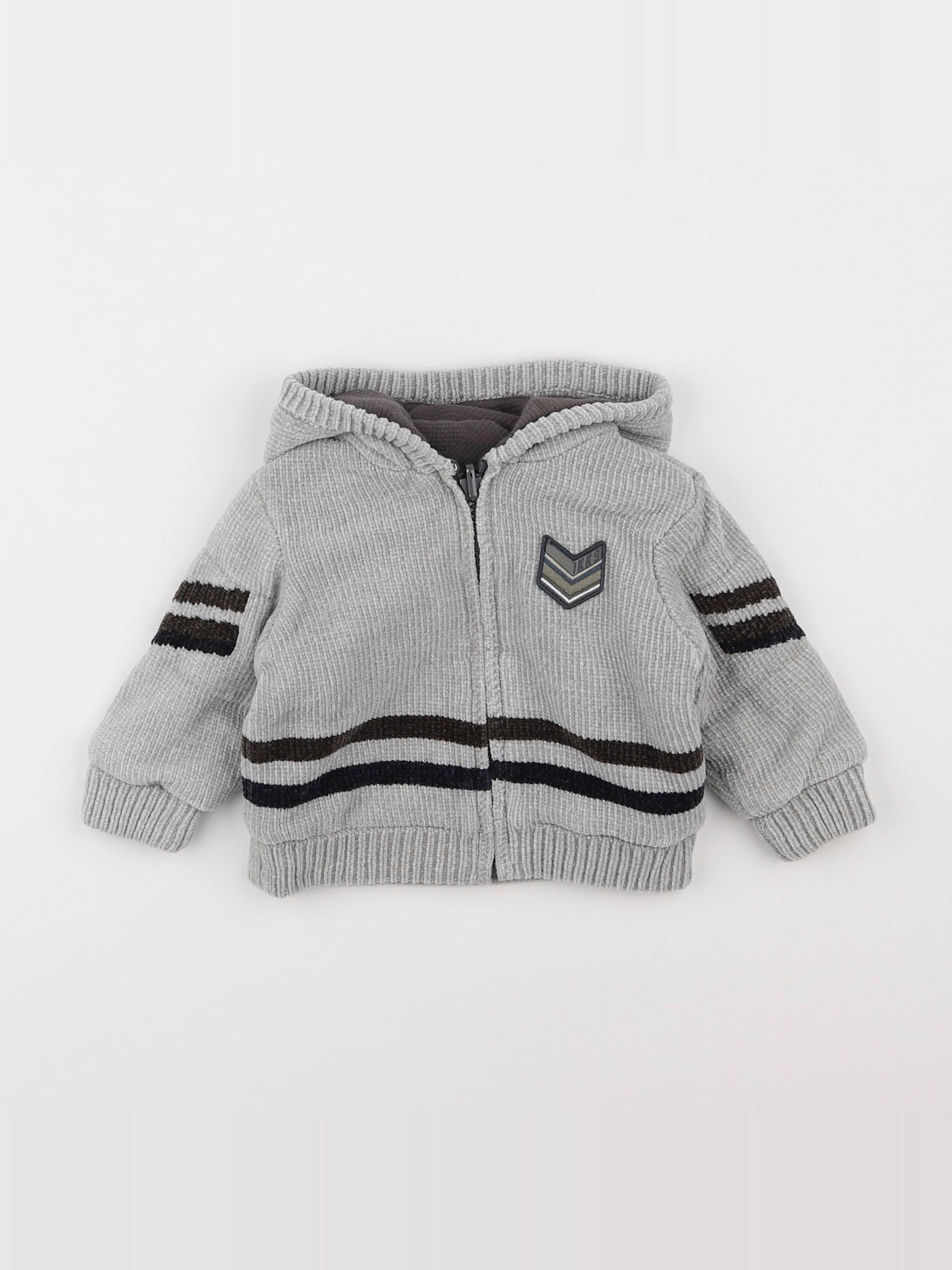 IKKS - sweat réversible gris - 6 mois