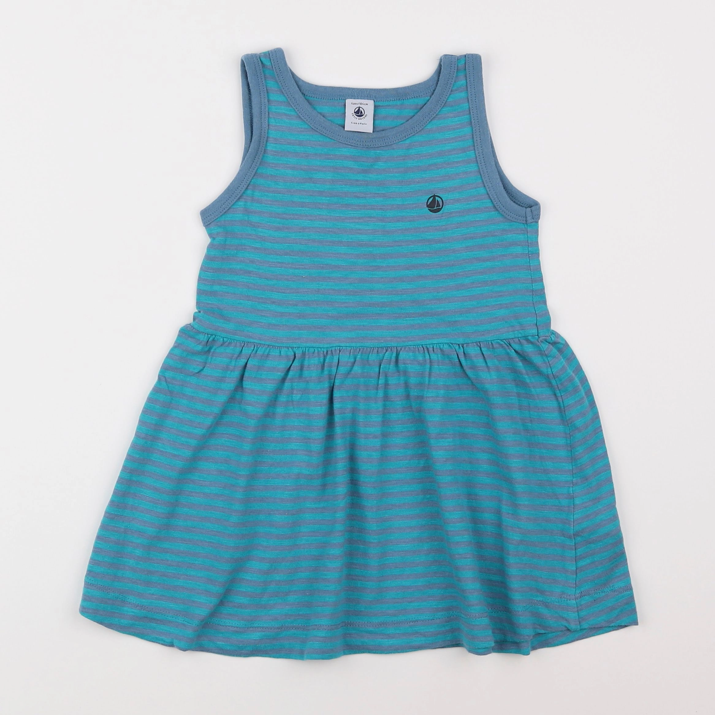 Petit Bateau - robe bleu - 4 ans