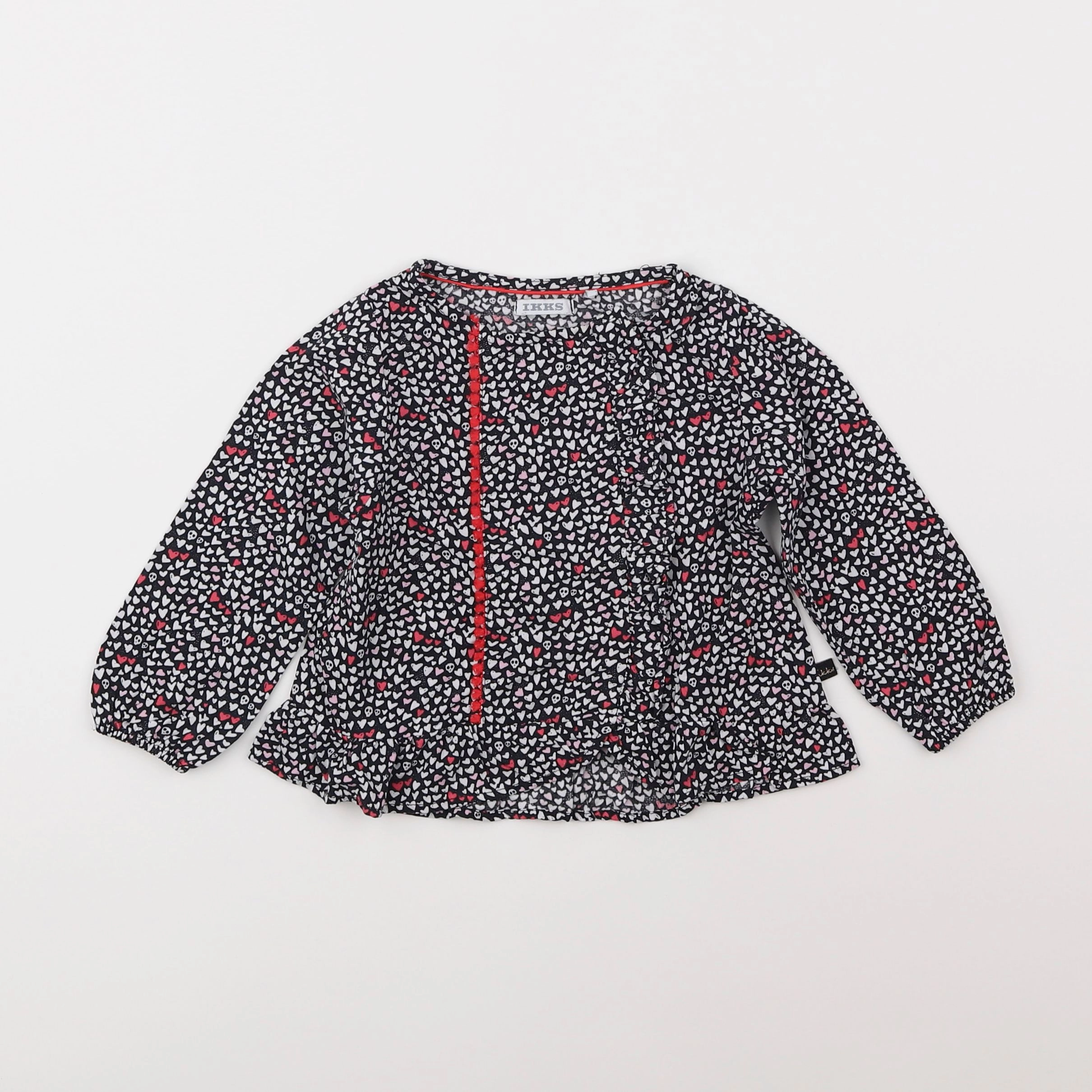 IKKS - blouse noir, rose - 18 mois