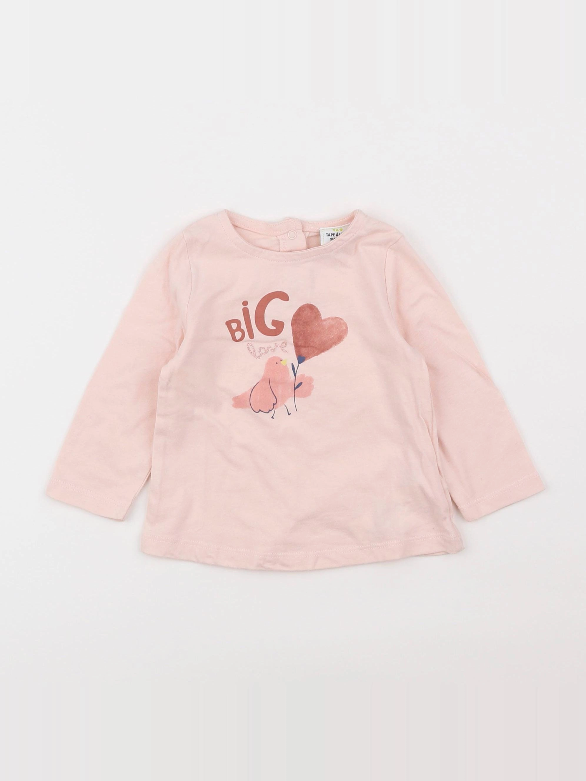 Tape à l'oeil - tee-shirt rose - 9 mois
