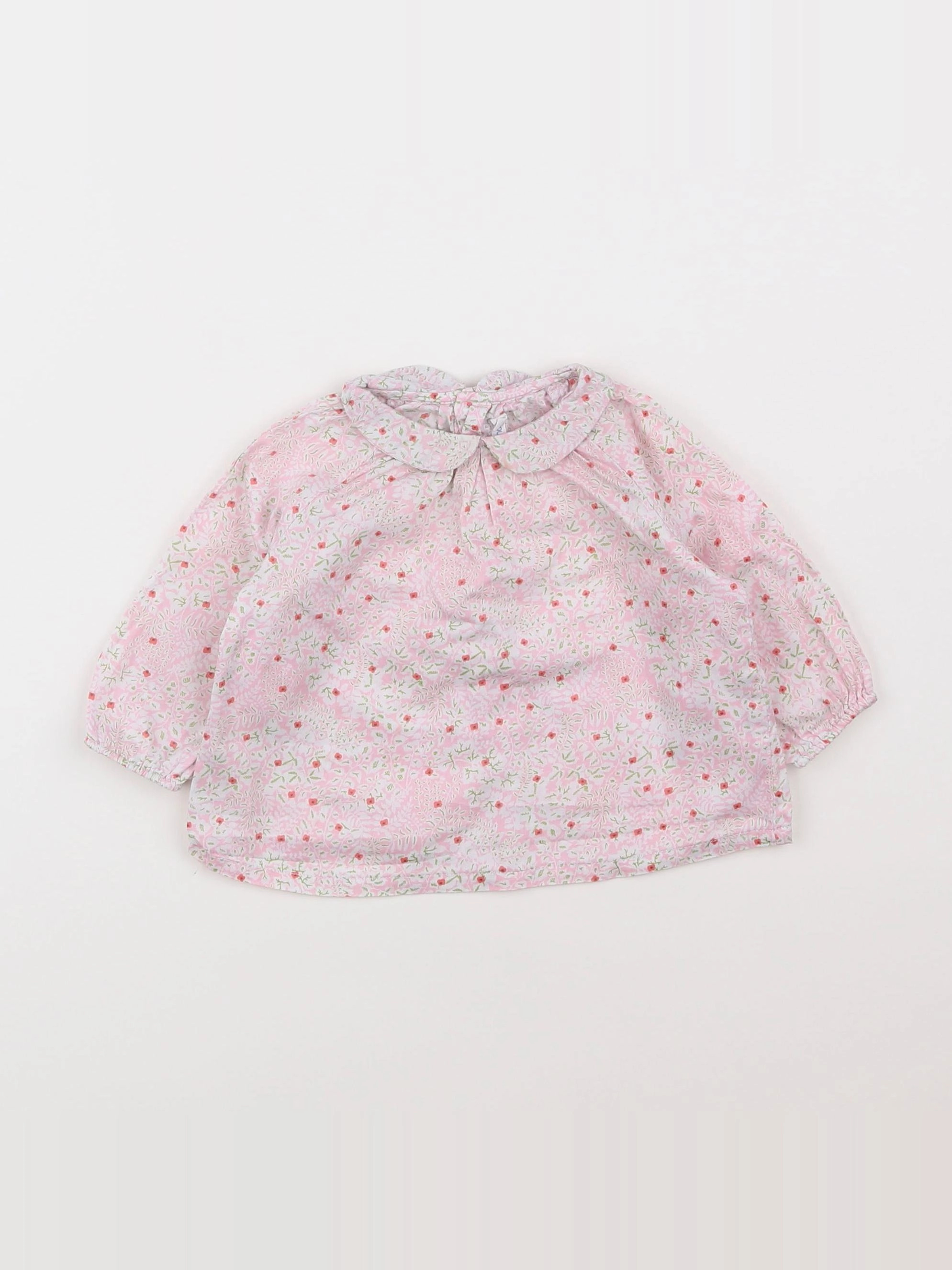 Boutchou - blouse rose, vert - 6 mois