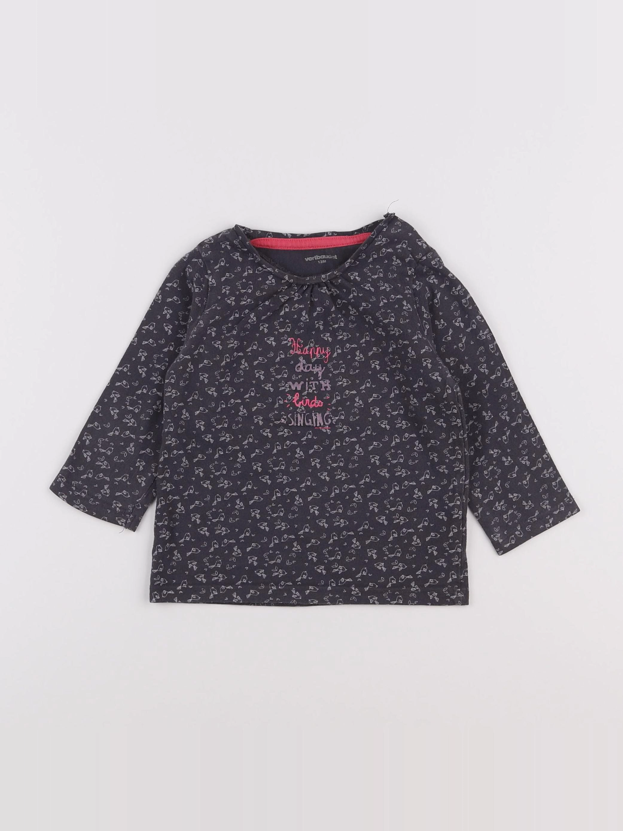 Vertbaudet - tee-shirt bleu - 12 mois