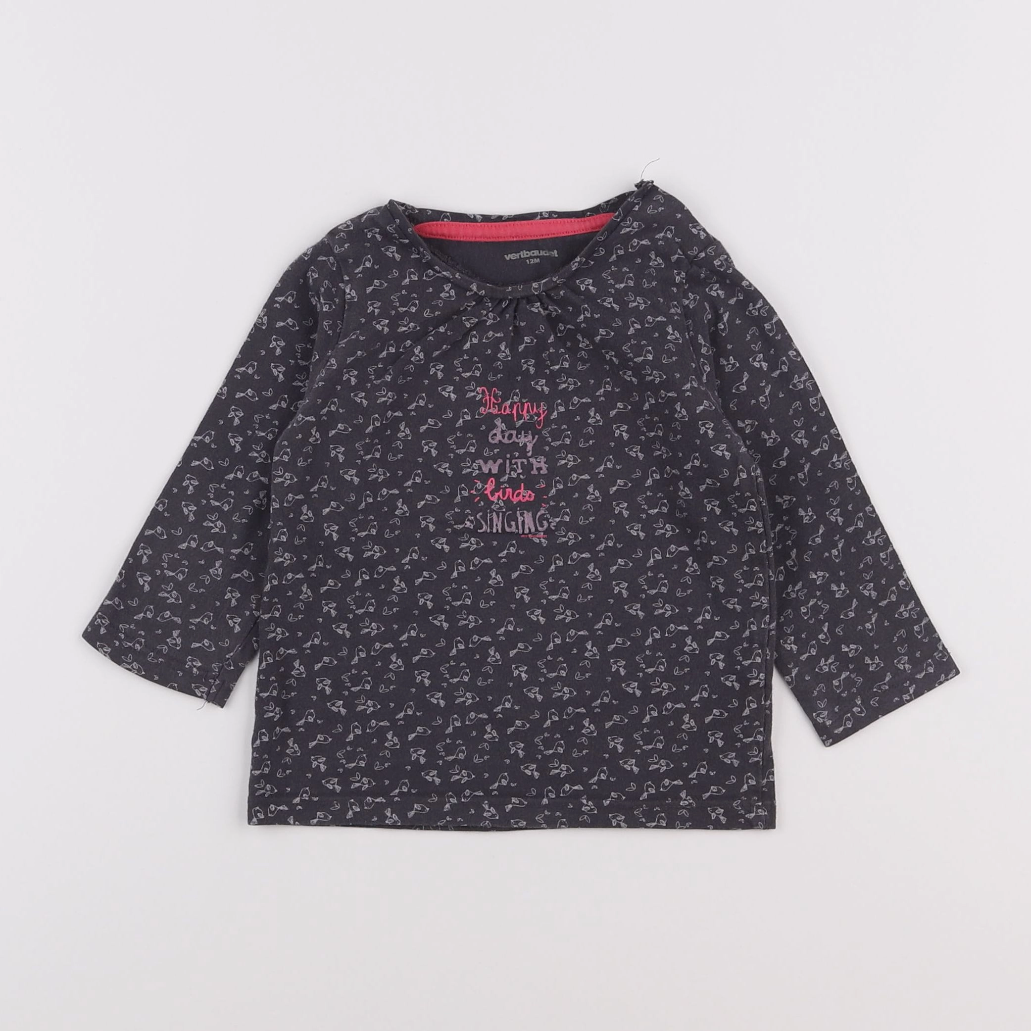 Vertbaudet - tee-shirt bleu - 12 mois