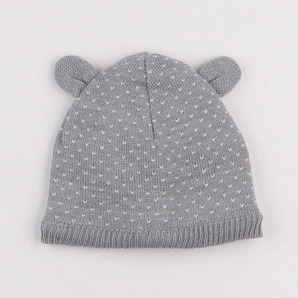 Petit Bateau - bonnet gris - 12 mois