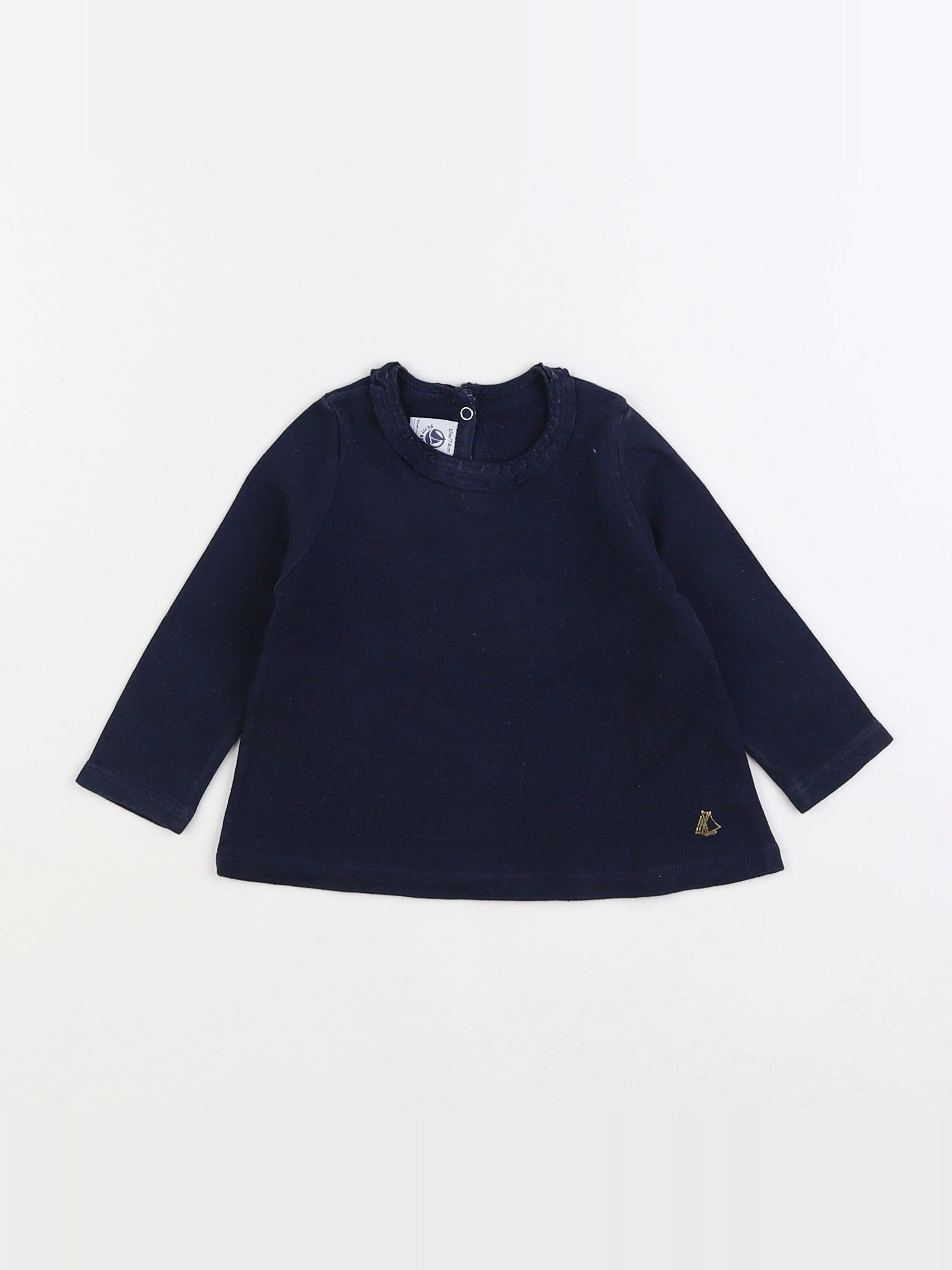 Petit Bateau - tee-shirt bleu - 12 mois