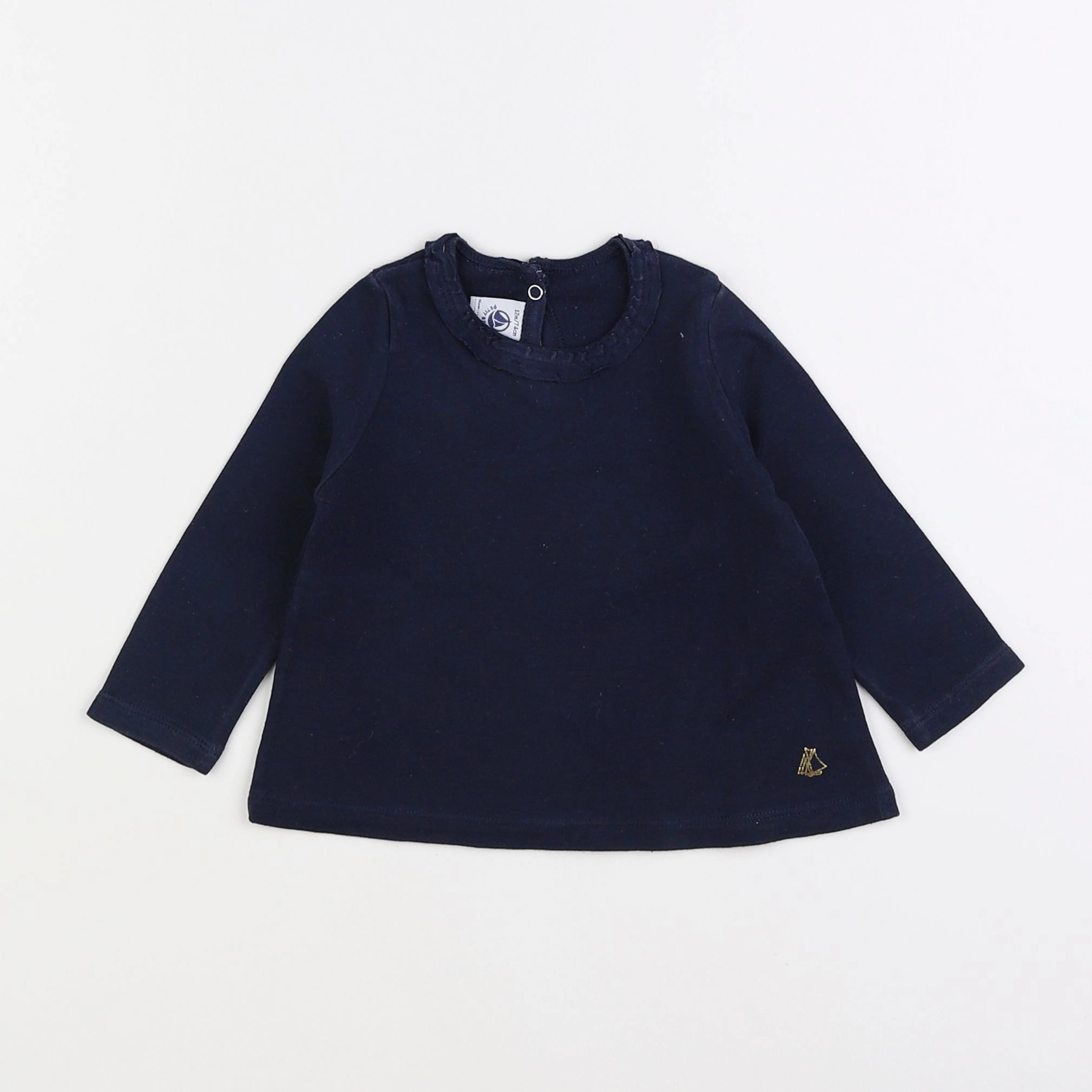 Petit Bateau - tee-shirt bleu - 12 mois