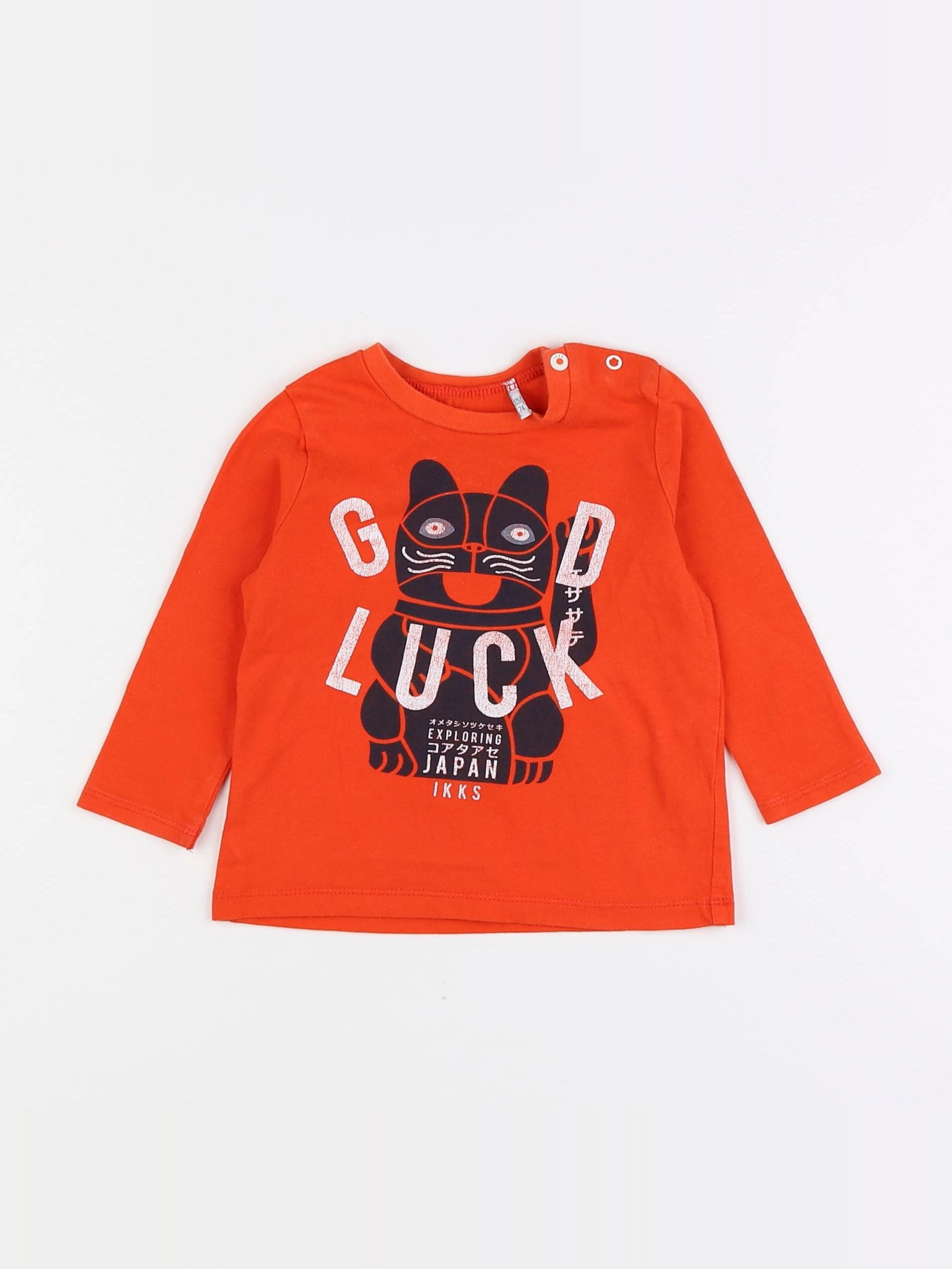 IKKS - tee-shirt orange - 12 mois