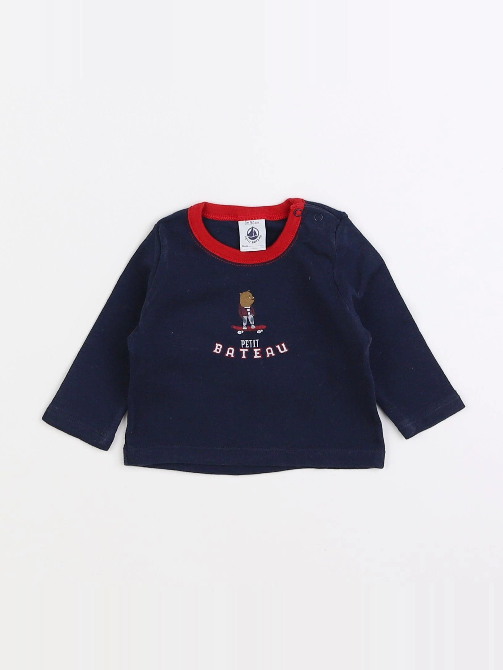 Petit Bateau - tee-shirt bleu - 3 mois