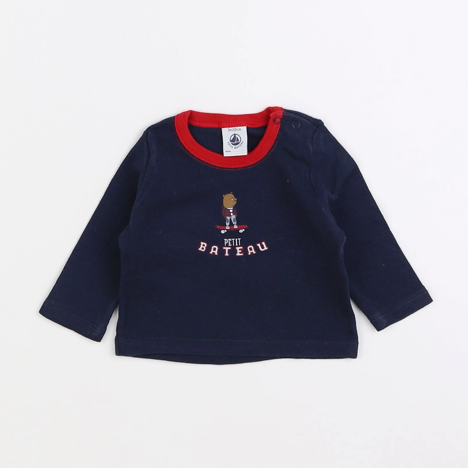 Petit Bateau - tee-shirt bleu - 3 mois
