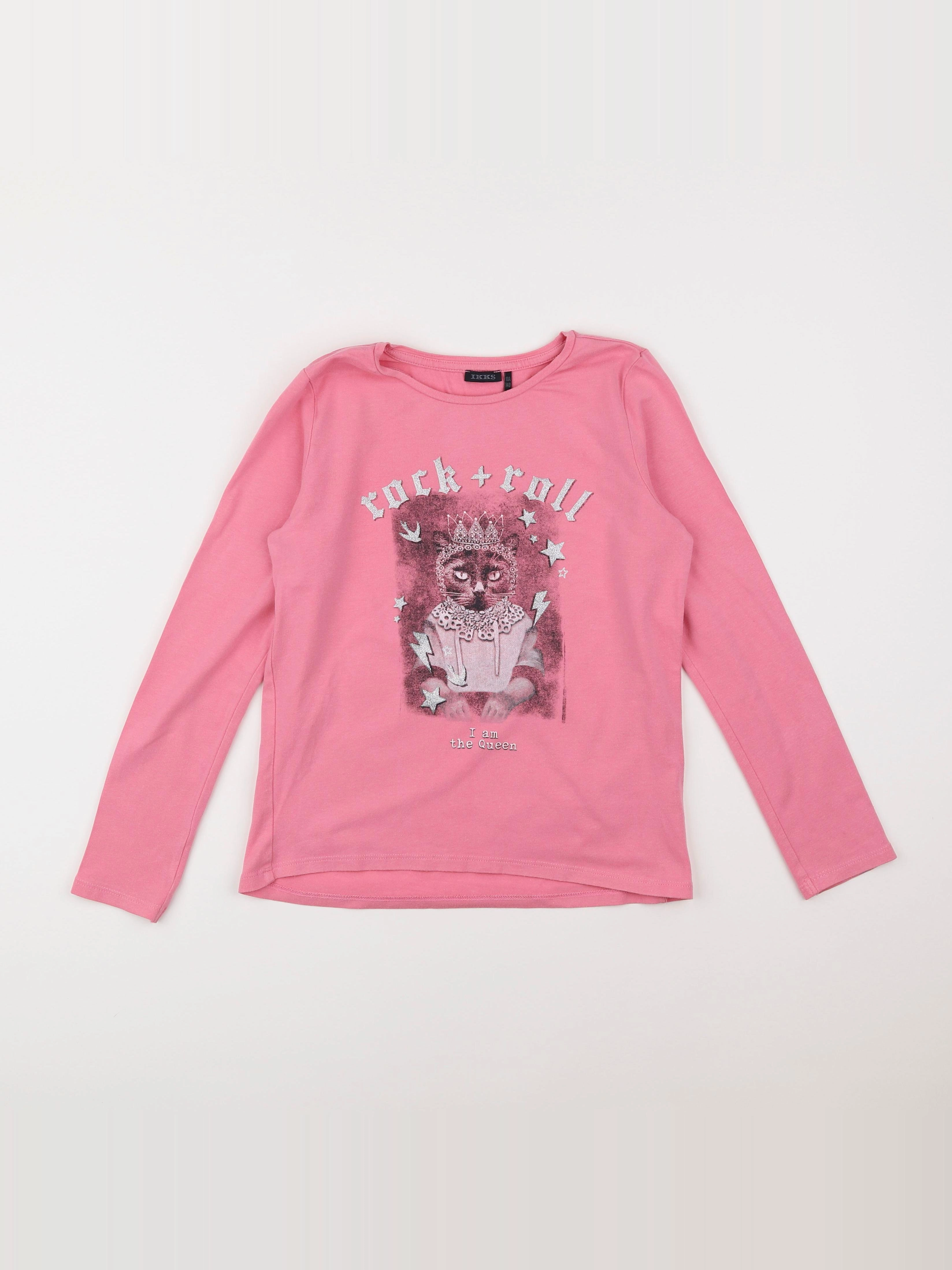 IKKS - tee-shirt rose - 10 ans