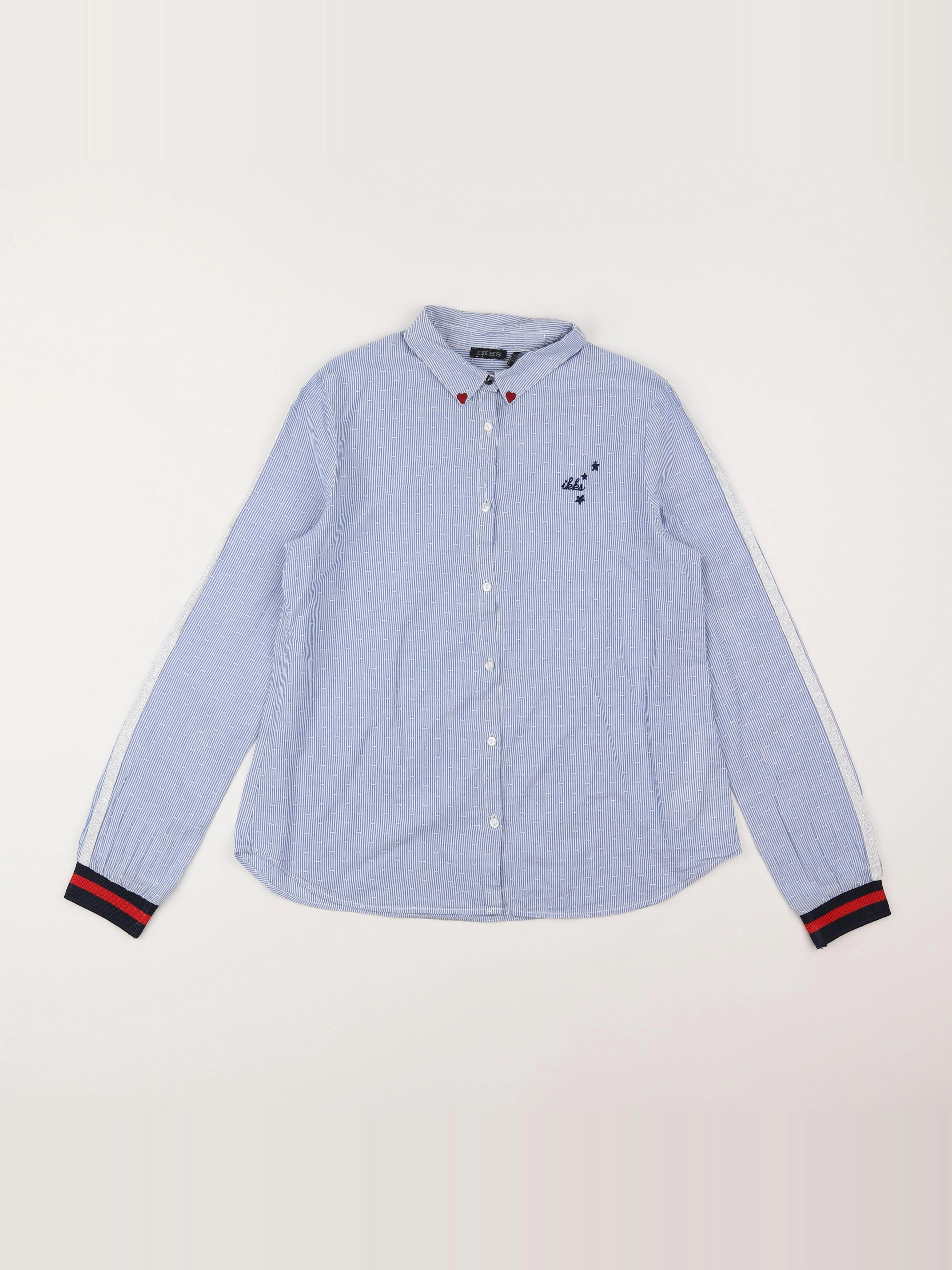 IKKS - chemise bleu, blanc - 12 ans