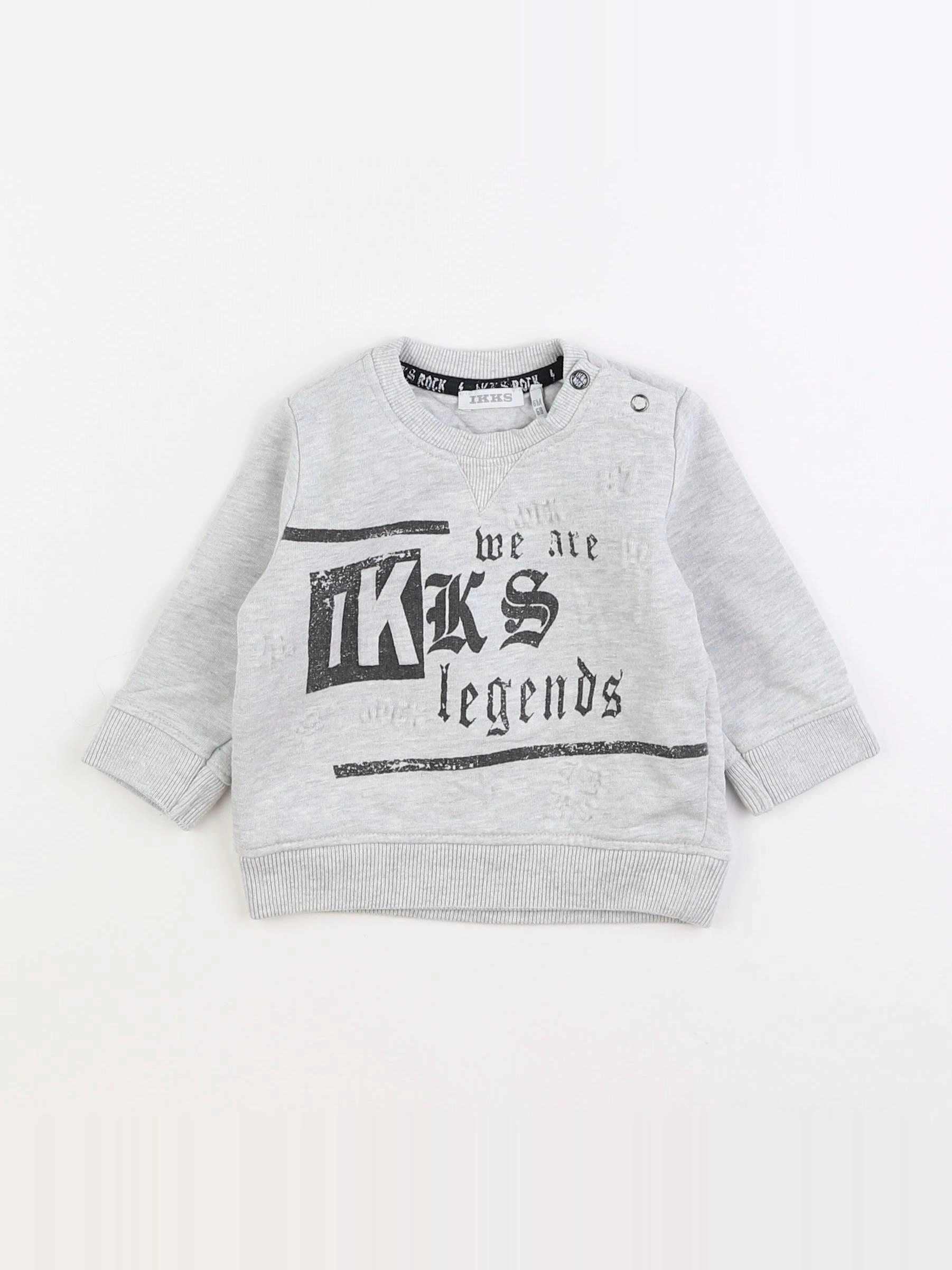 IKKS - sweat gris - 6 mois
