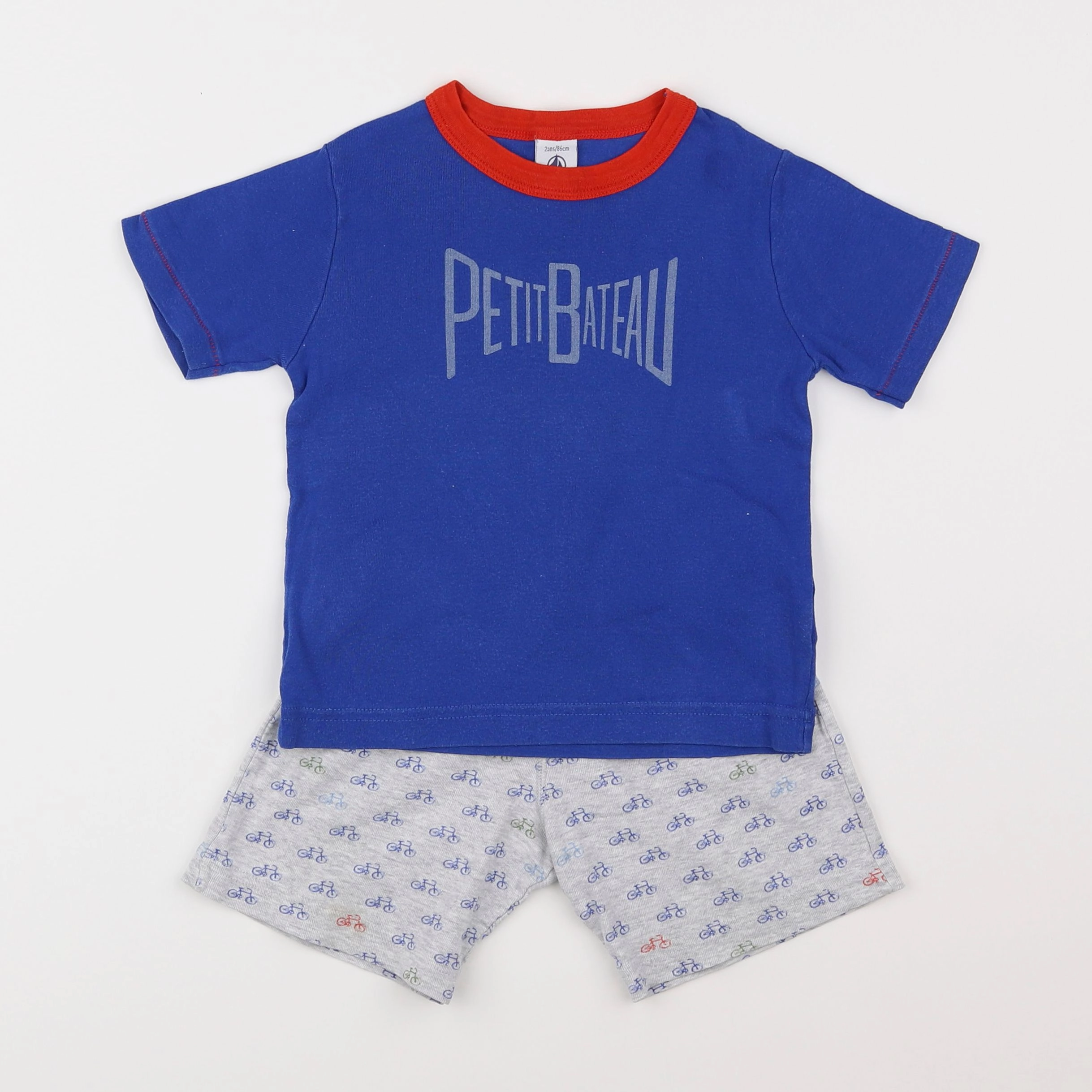 Petit Bateau - pyjama coton bleu - 2 ans