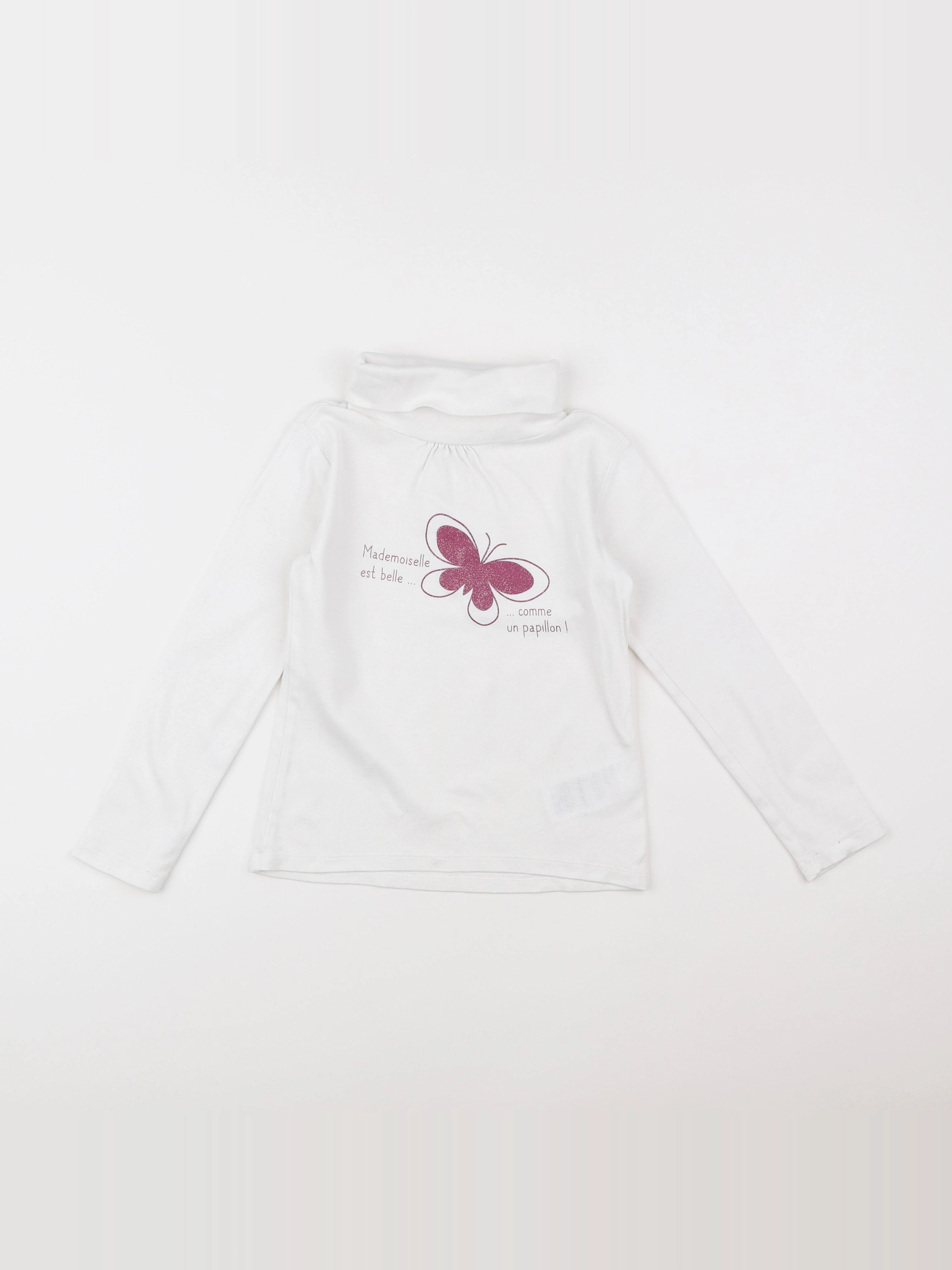 Vertbaudet - sous-pull blanc - 6 ans