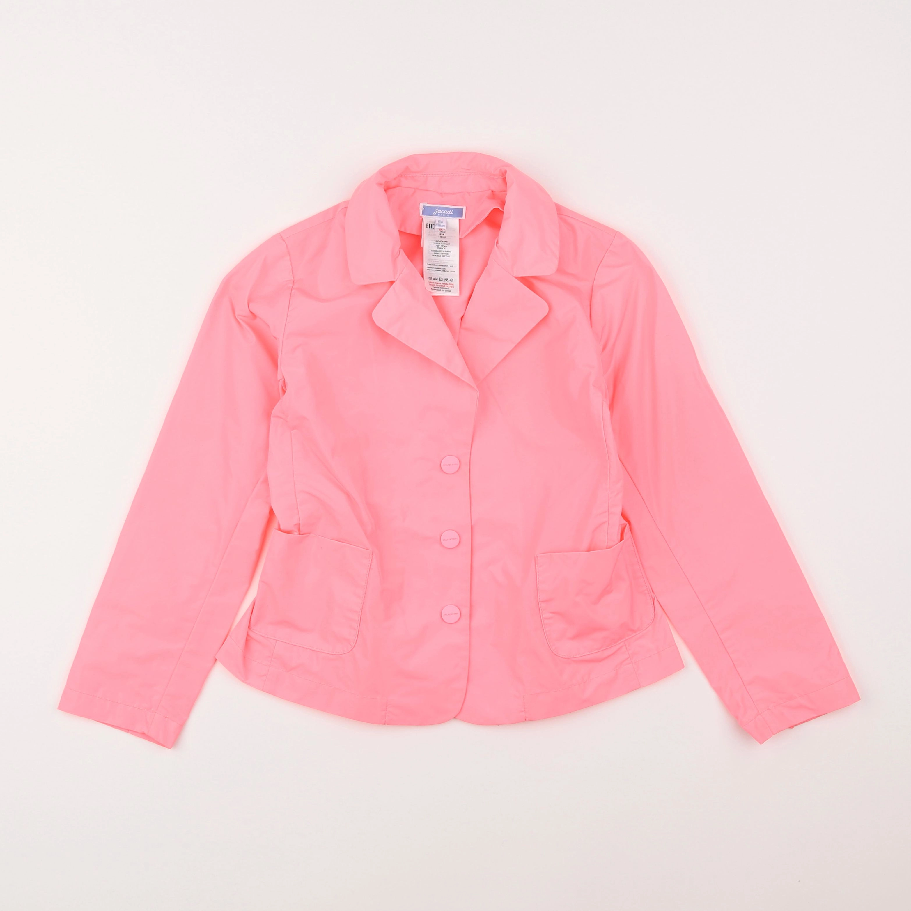 Jacadi - coupe-vent rose fluo - 8 ans