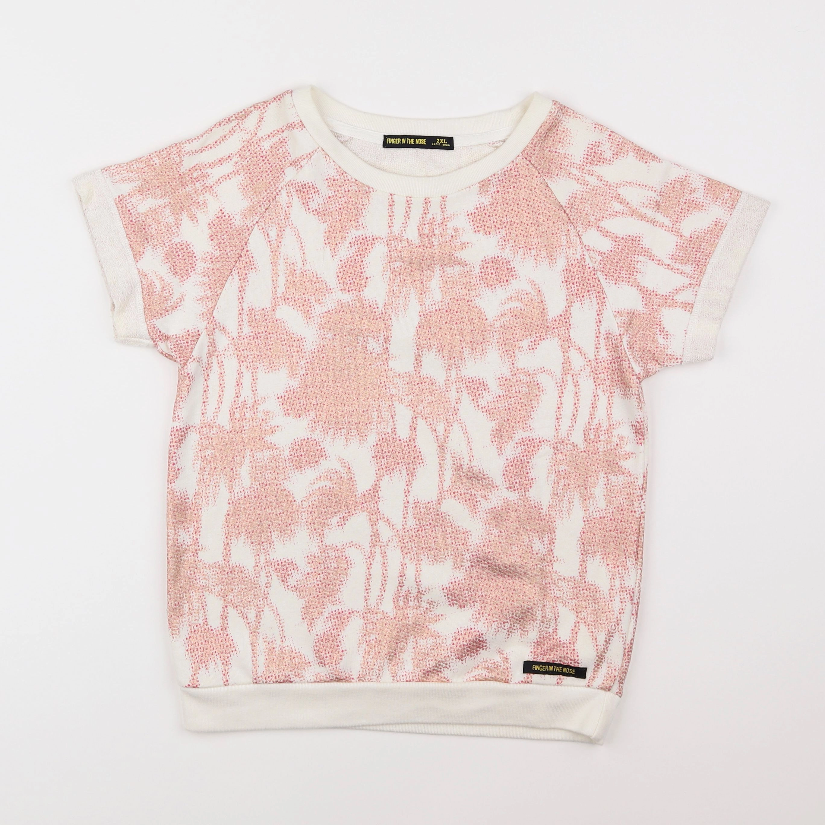 Finger in the nose - tee-shirt blanc, rose - 10/11 ans