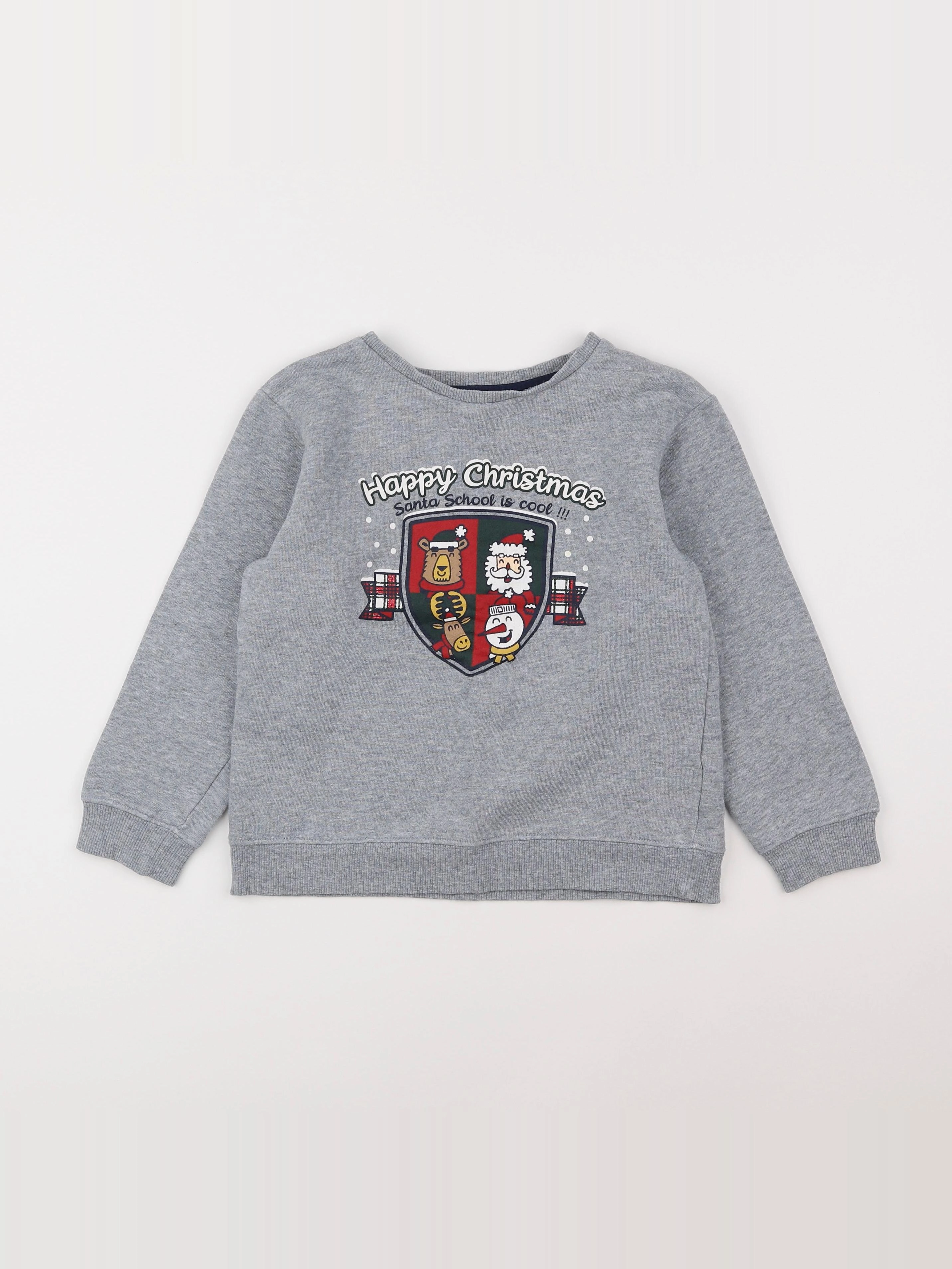 Vertbaudet - sweat gris - 8 ans