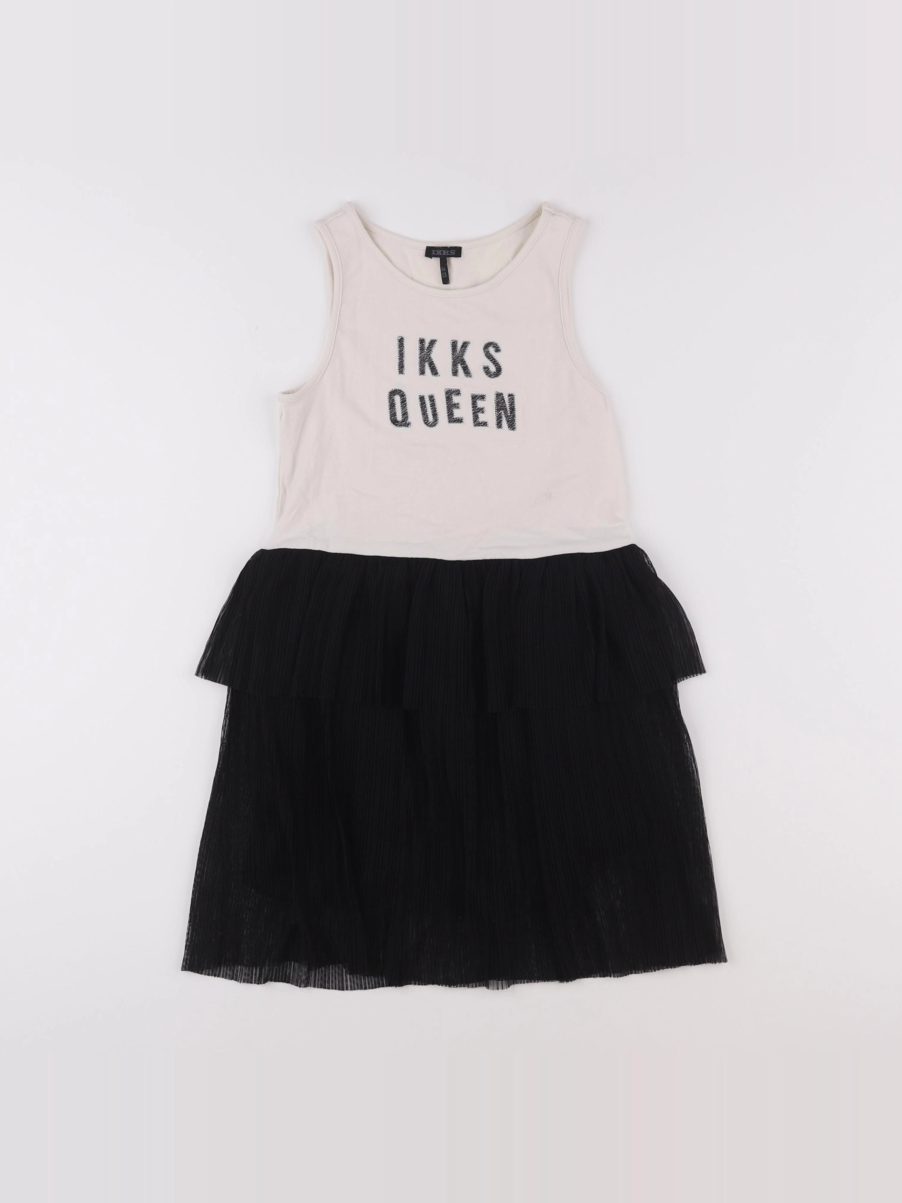 IKKS - robe beige, noir - 8 ans