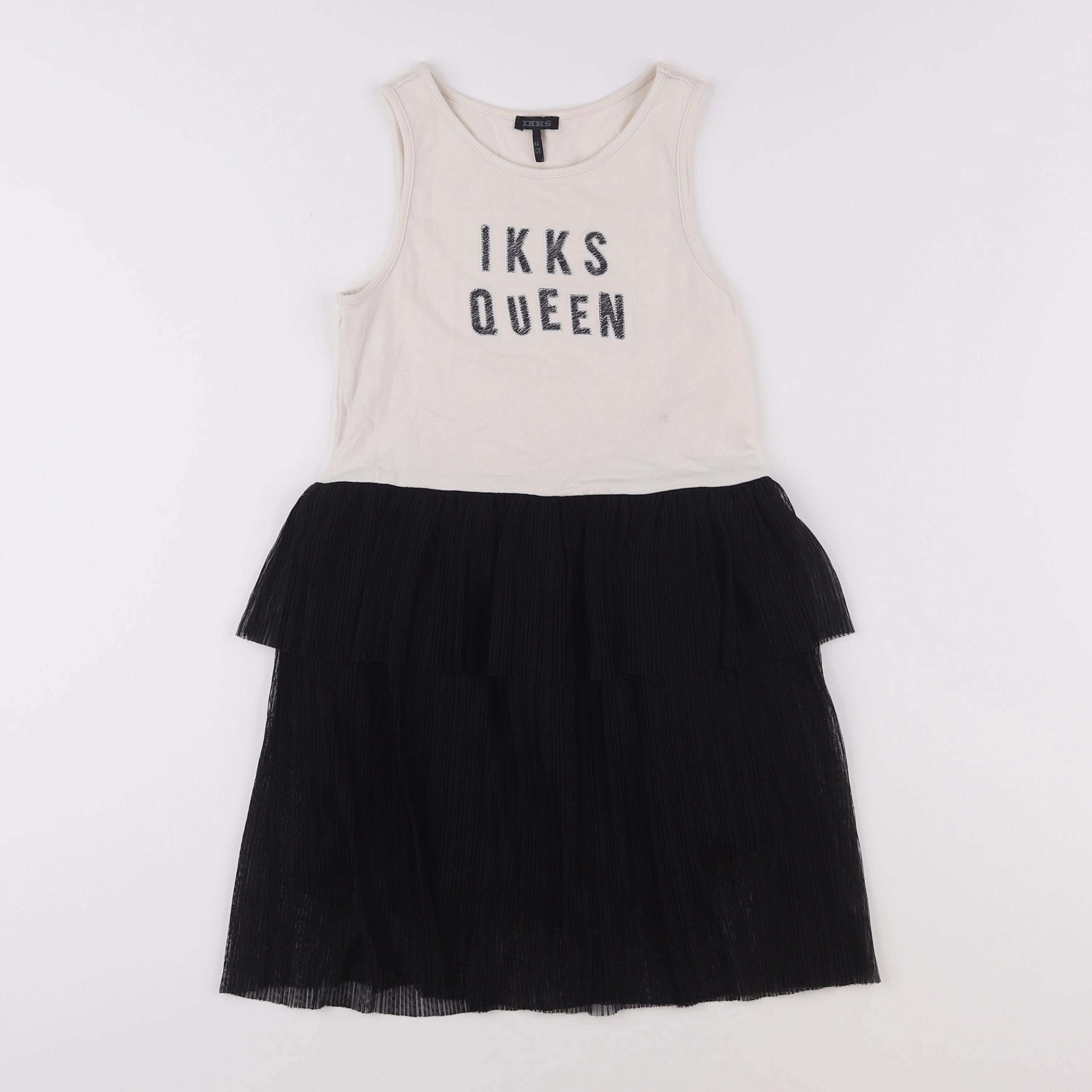 IKKS - robe beige, noir - 8 ans