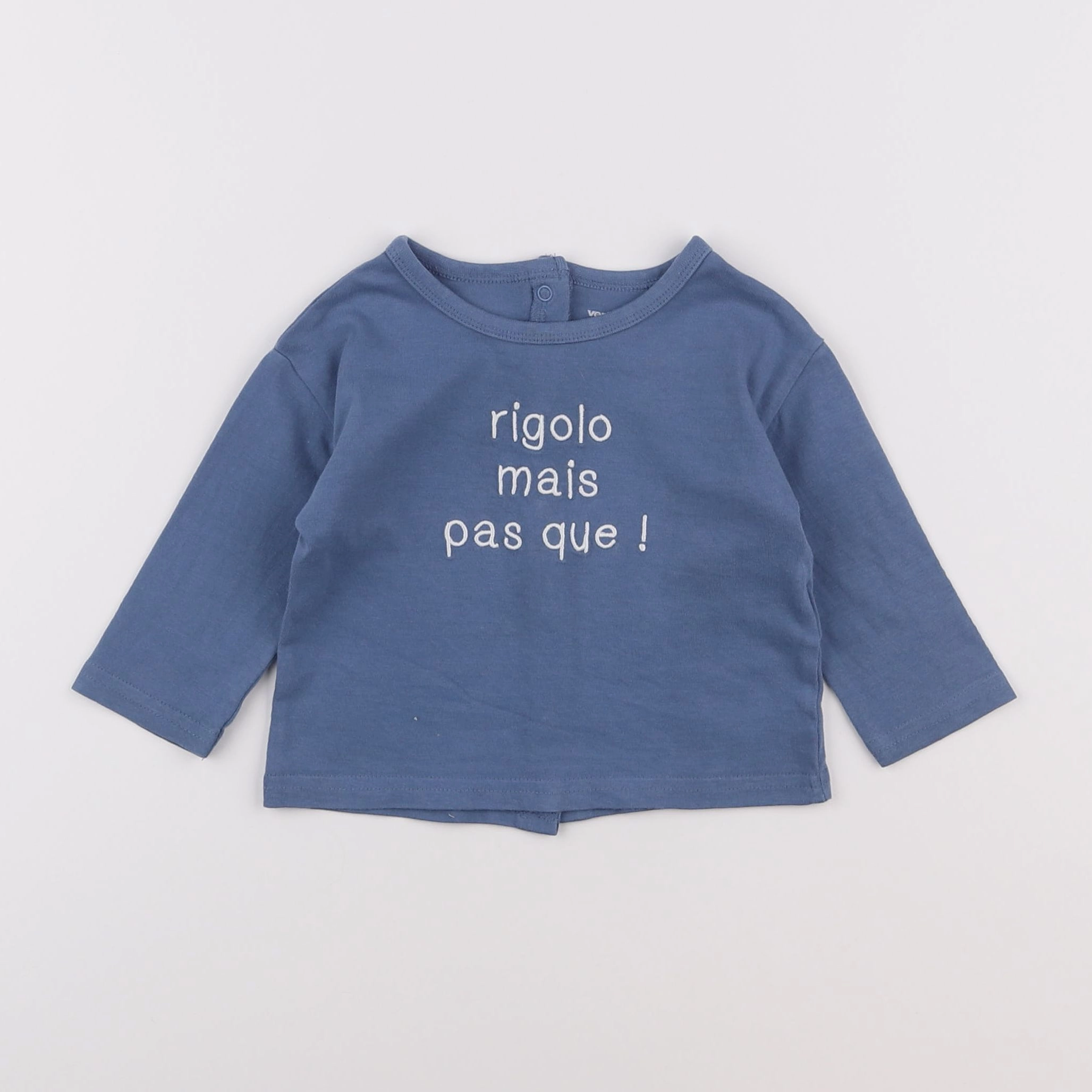 Vertbaudet - tee-shirt bleu - 6 mois