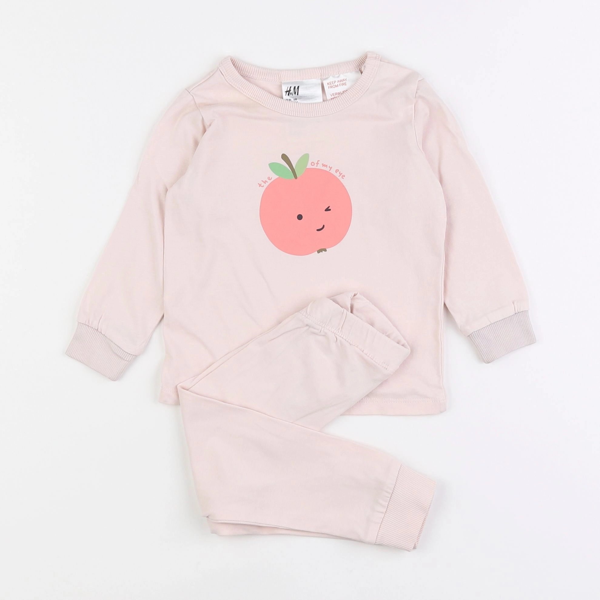 H&M - pyjama coton rose - 4/6 mois