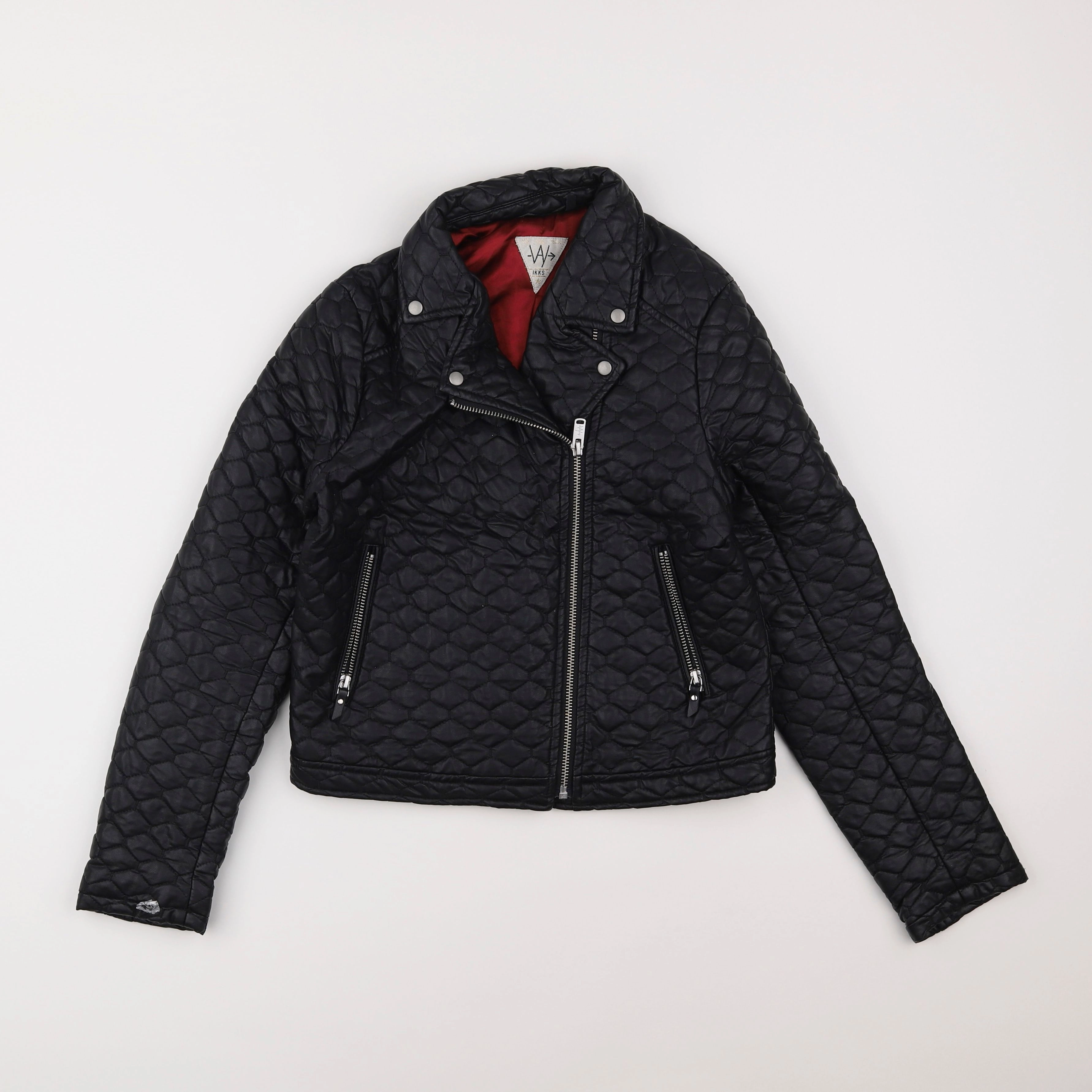 IKKS - veste simili cuir noir - 12 ans