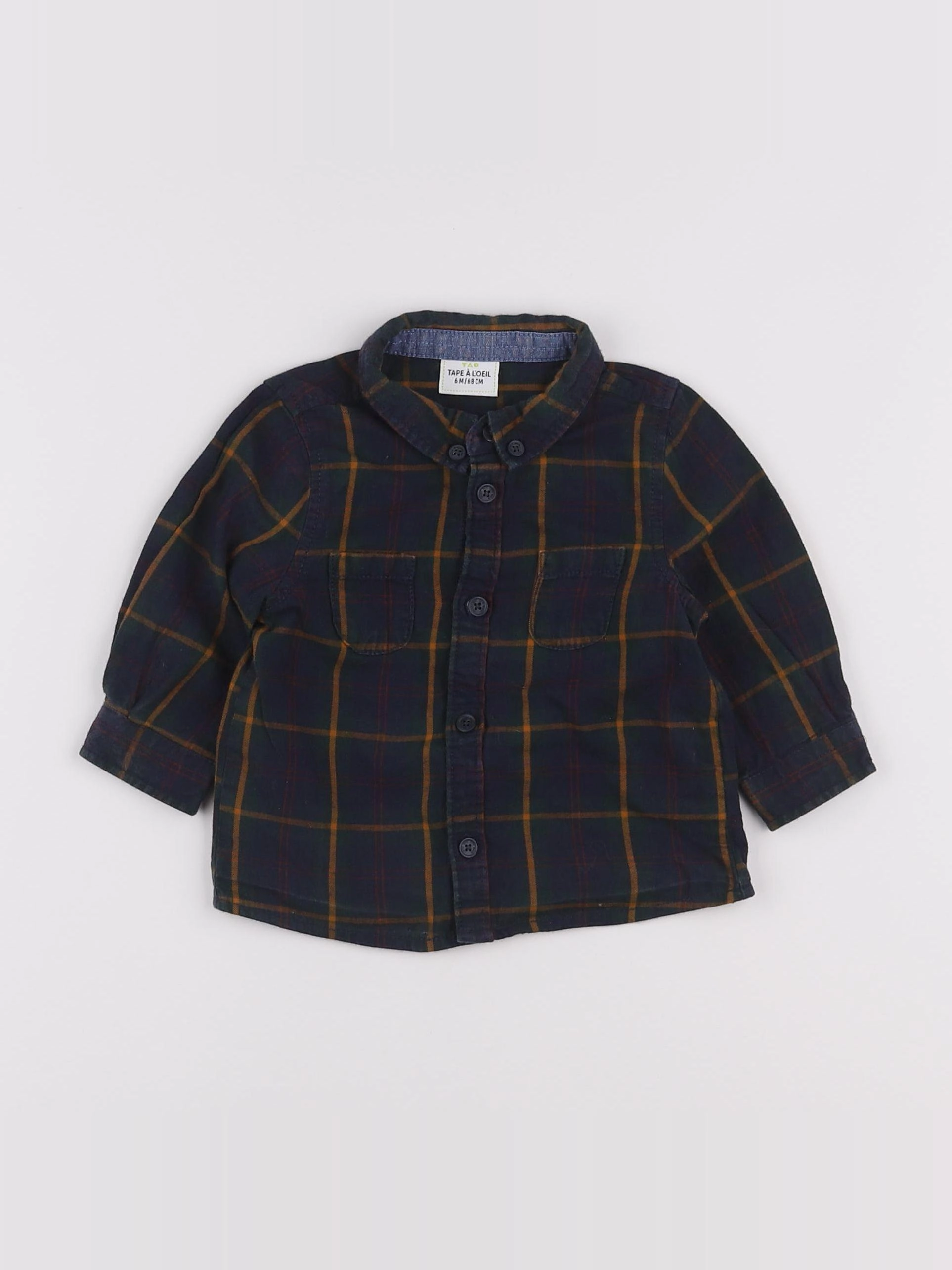 Tape à l'oeil - chemise vert, bleu - 6 mois