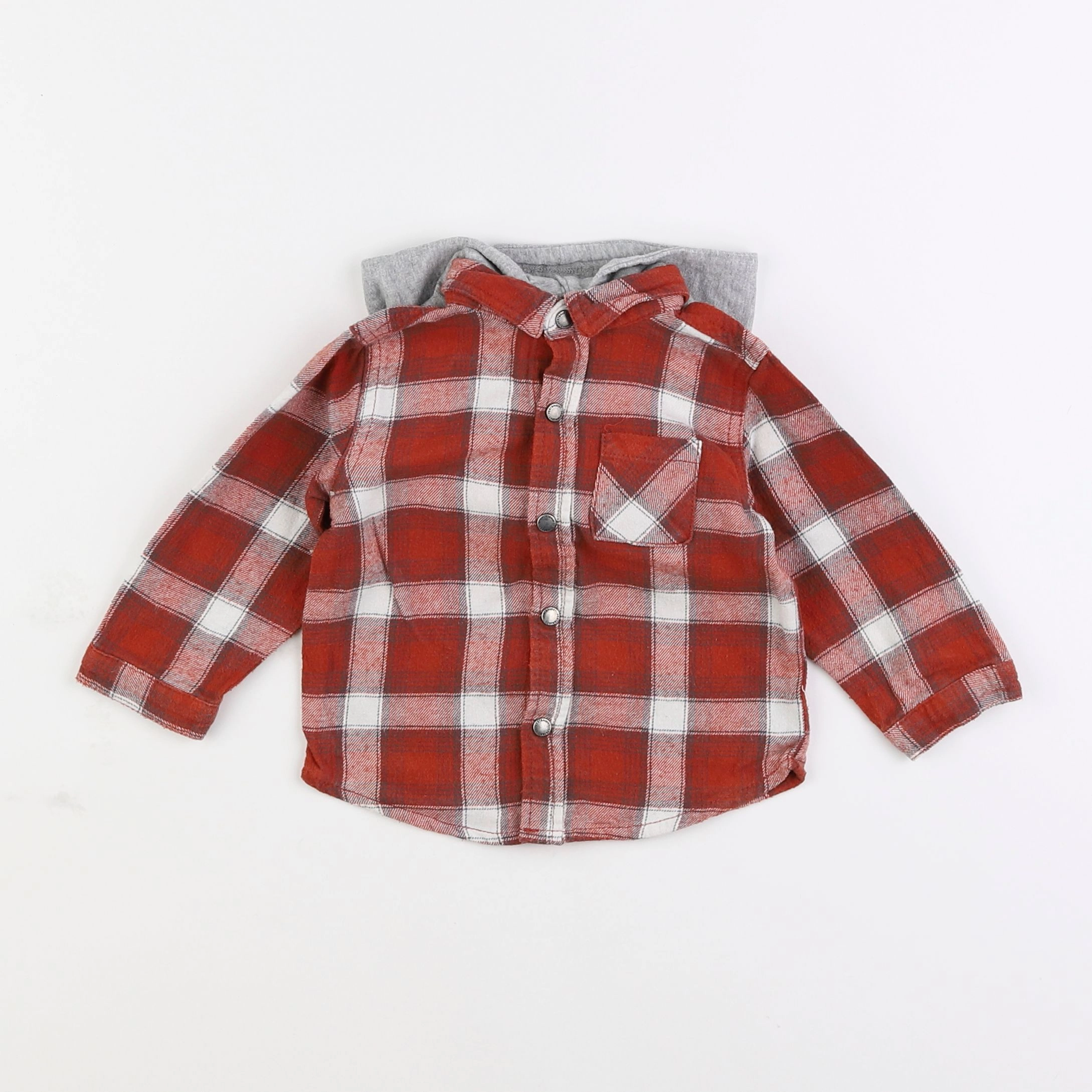 Vertbaudet - chemise rouge - 12 mois