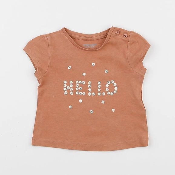 Vertbaudet - tee-shirt marron - 3 mois