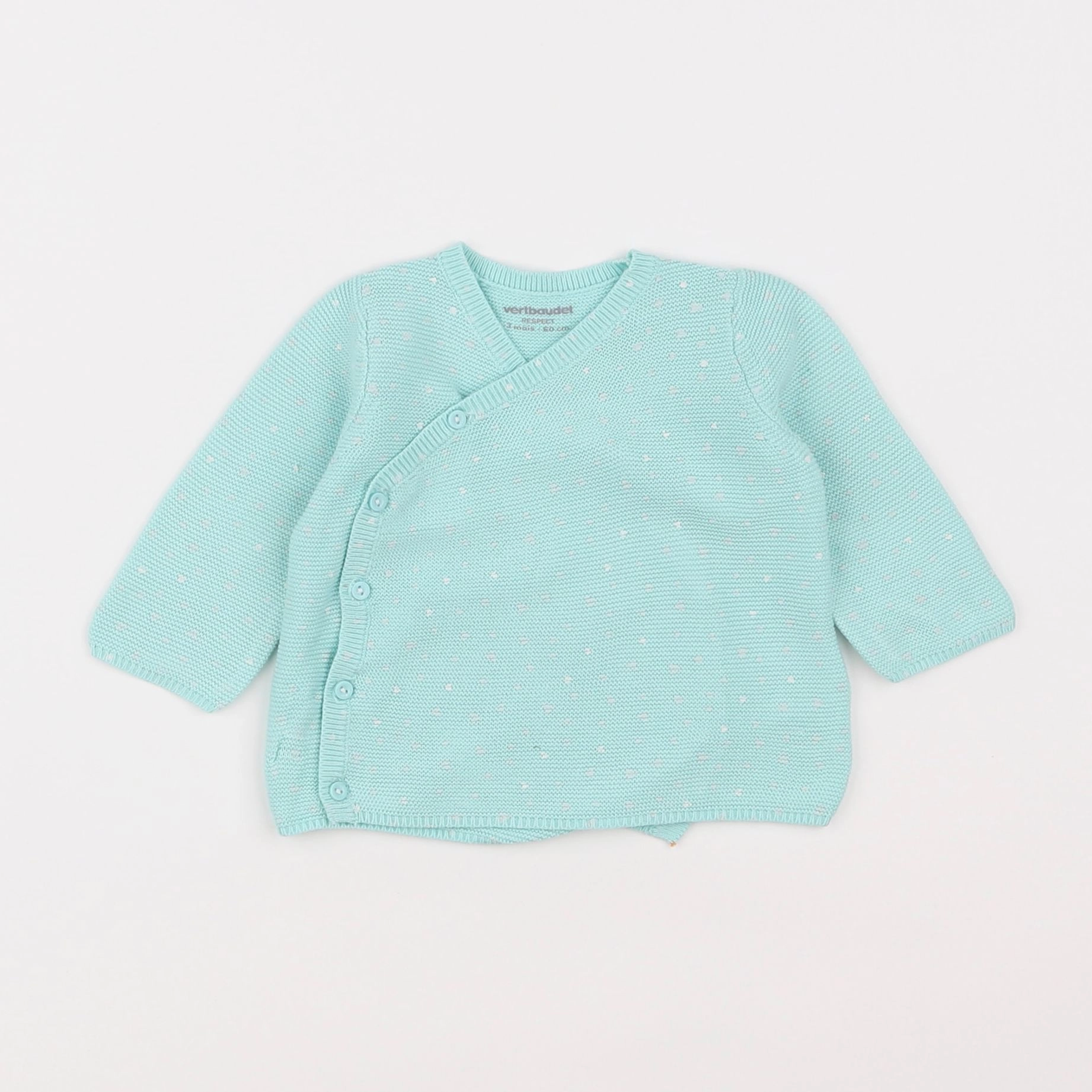 Vertbaudet - gilet bleu - 3 mois