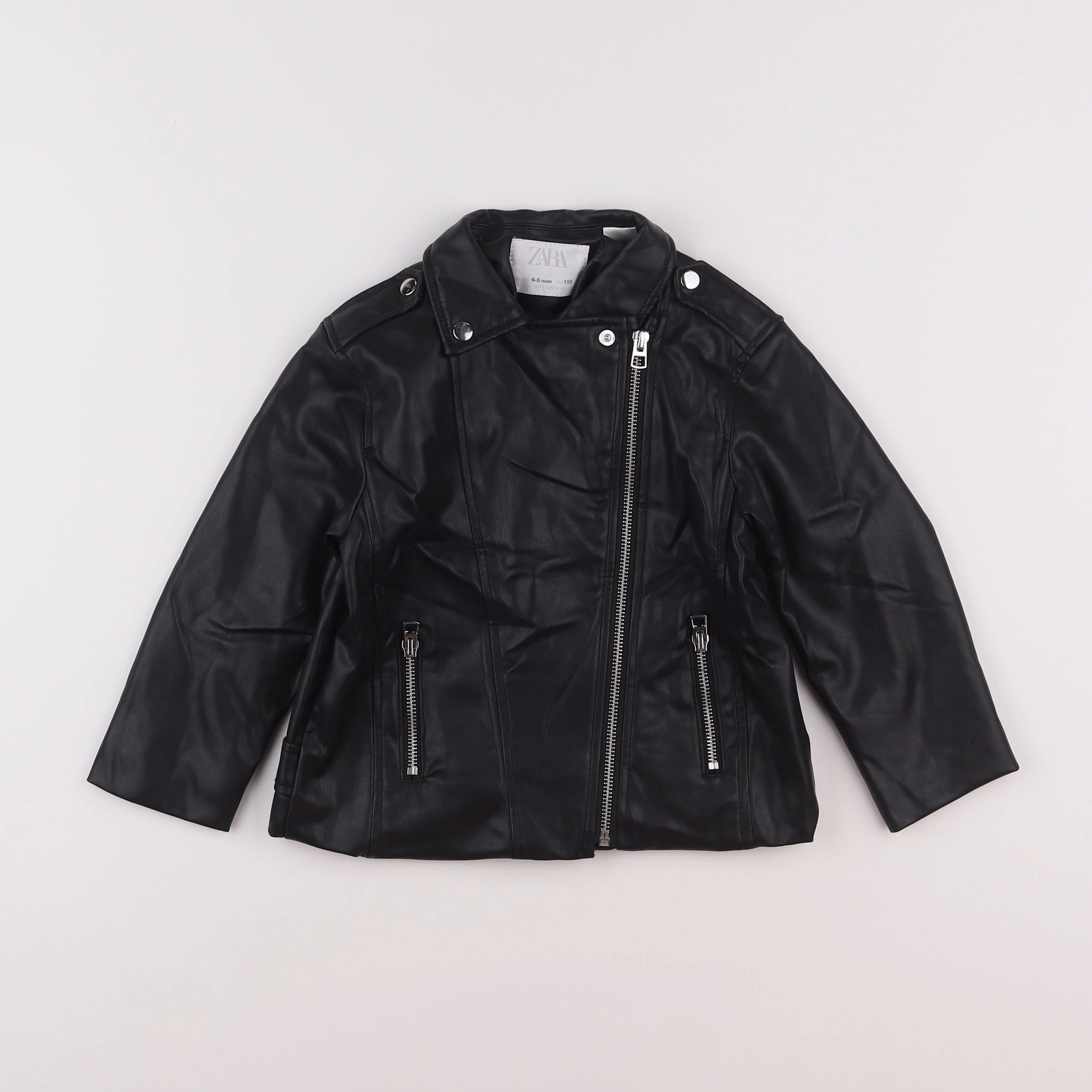 Zara - veste simili cuir noir - 4/5 ans